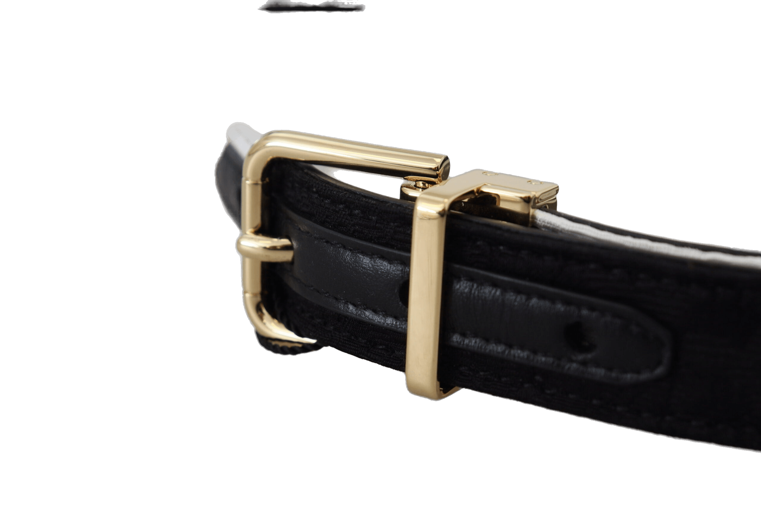 Dolce & Gabbana Black White Patchwork Gold Metal Buckle Belt Glam Steals