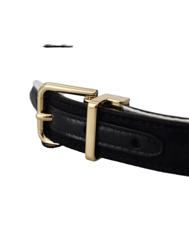 Dolce & Gabbana Black Patchwork Metal Buckle Belt Belts