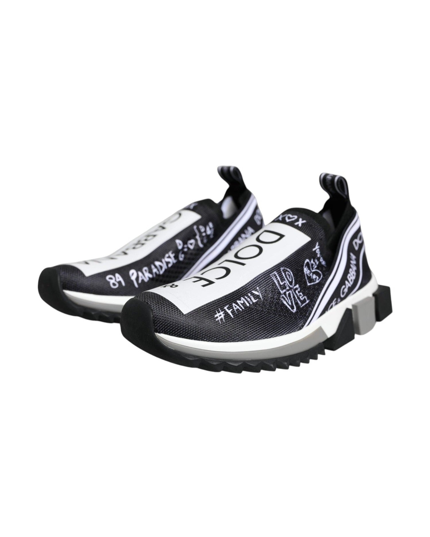 Dolce & Gabbana Black White Sorrento Low Top Sneakers Shoes Sneakers
