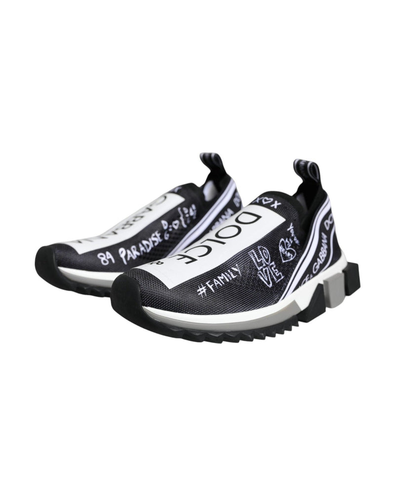 Dolce & Gabbana Black White Sorrento Low Top Sneakers Shoes Sneakers