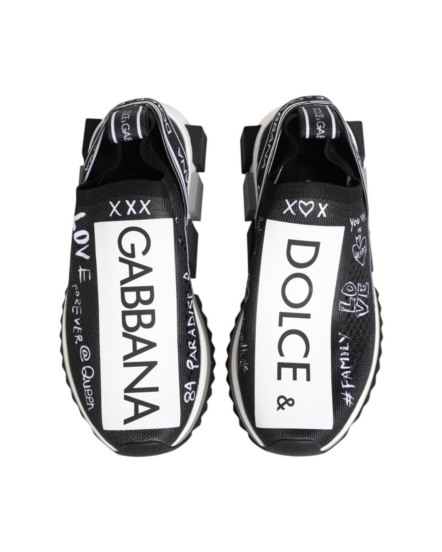 Dolce & Gabbana Black White Sorrento Low Top Sneakers Shoes Sneakers