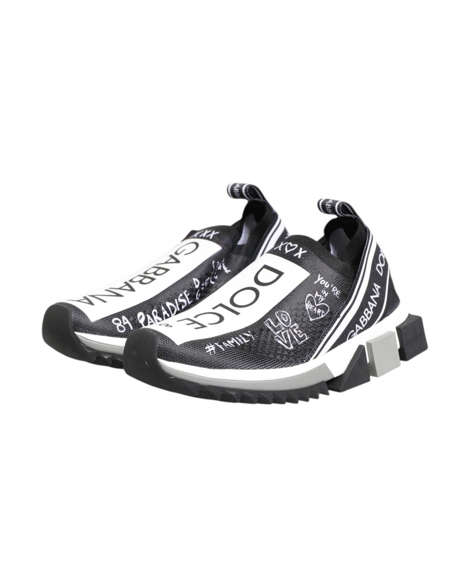 Dolce & Gabbana Black White Sorrento Low Top Sneakers Shoes Sneakers