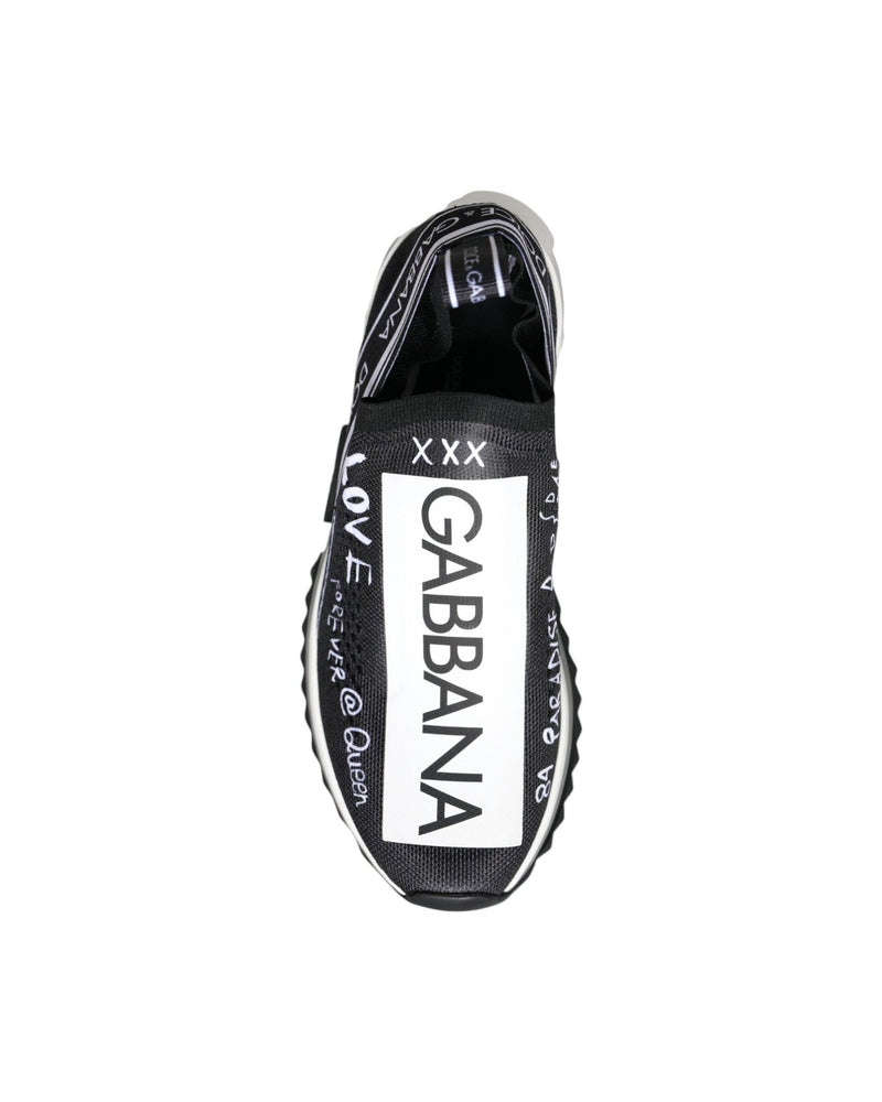 Dolce & Gabbana Black White Sorrento Low Top Sneakers Shoes Sneakers
