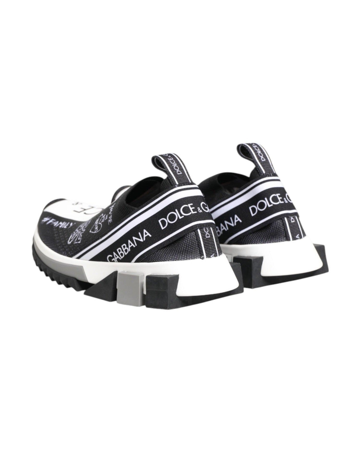 Dolce & Gabbana Black White Sorrento Low Top Sneakers Shoes Sneakers
