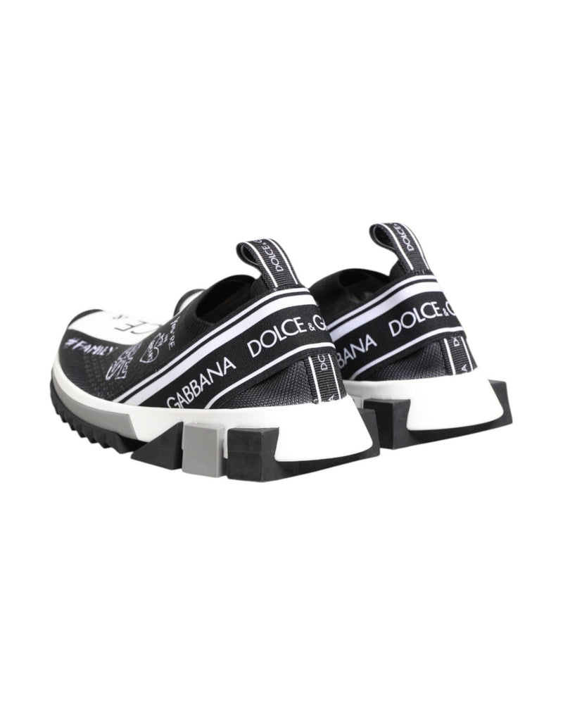 Dolce & Gabbana Black White Sorrento Low Top Sneakers Shoes Sneakers
