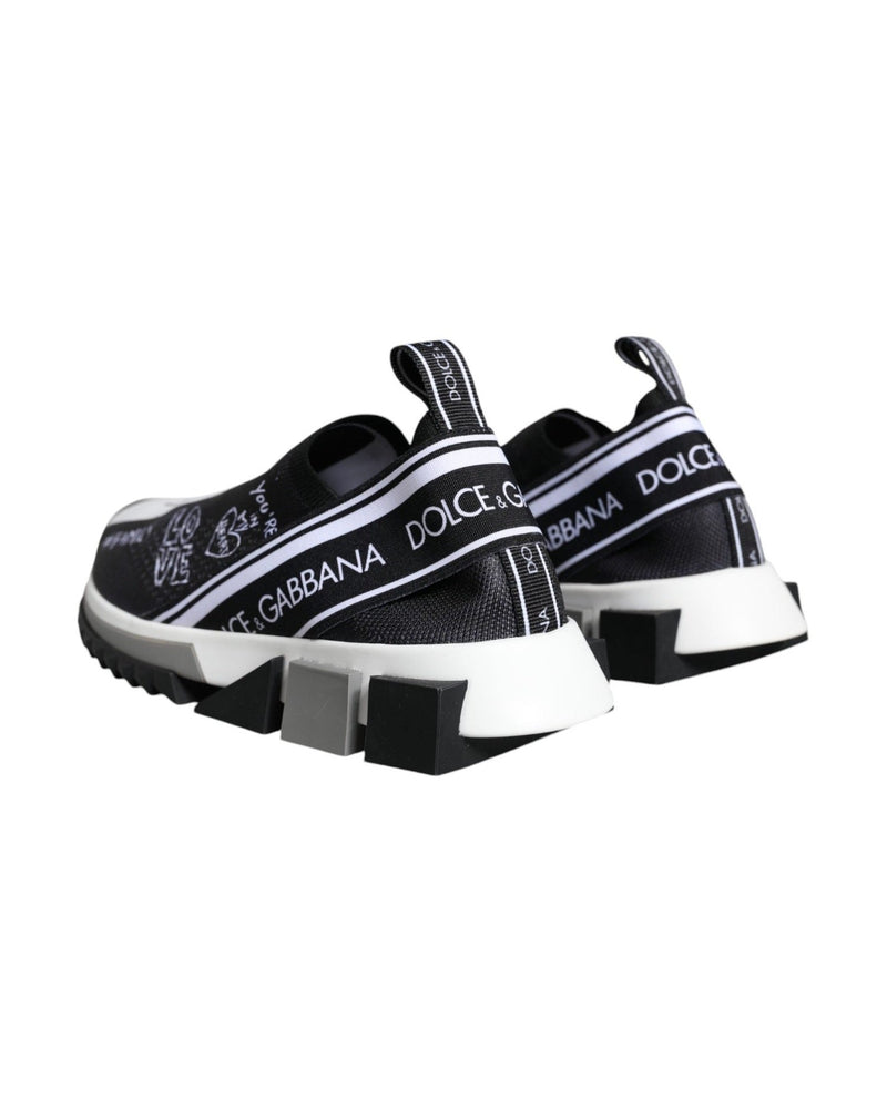 Dolce & Gabbana Black White Sorrento Low Top Sneakers Shoes Glam Steals