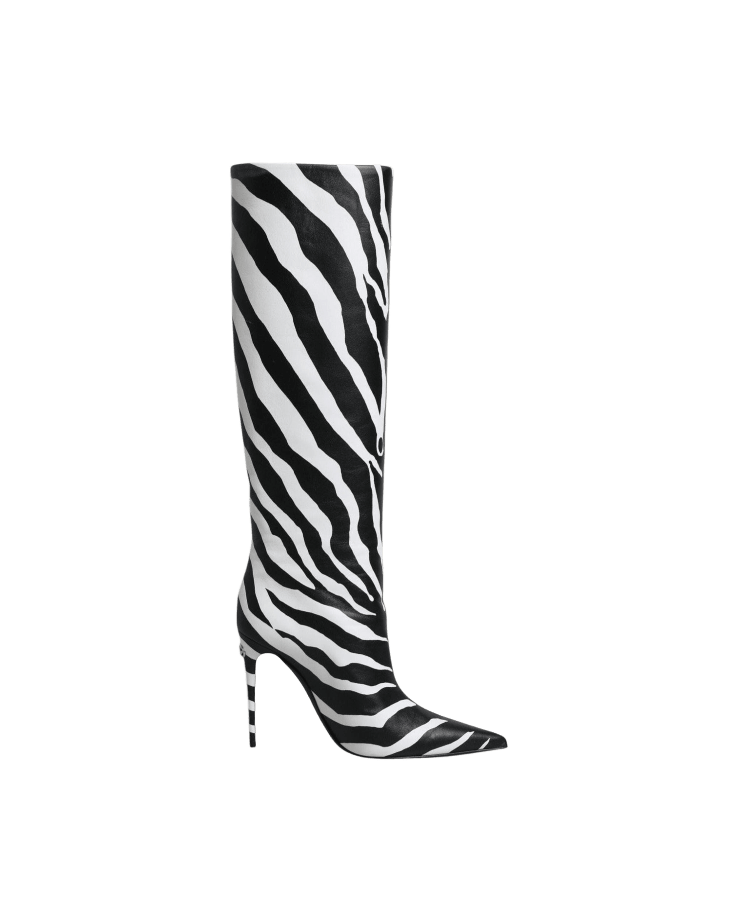 Dolce & Gabbana Black White Zebra Heels High Boots Shoes Glam Steals