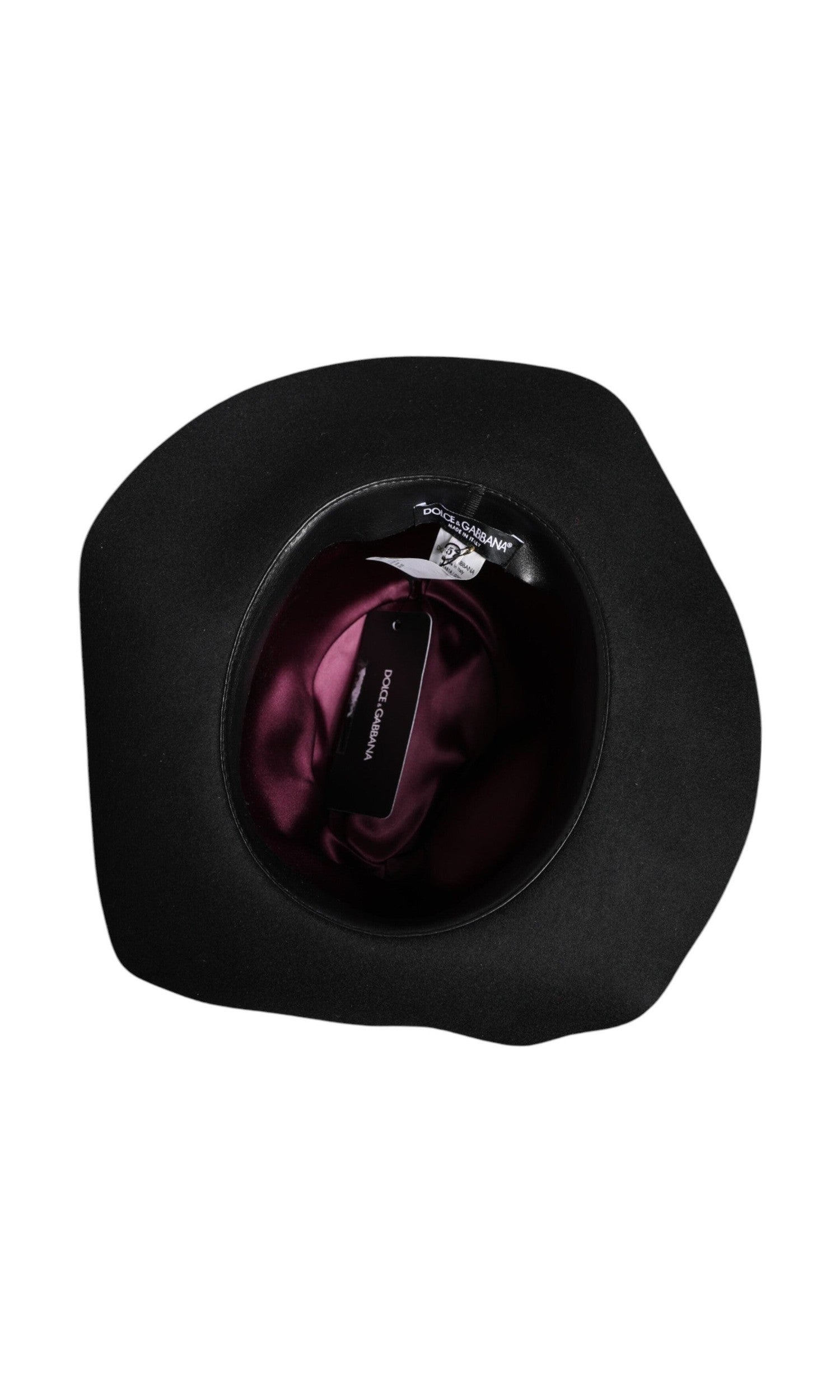 Dolce & Gabbana Black Wide Brim Trilby Fedora Hat Glam Steals