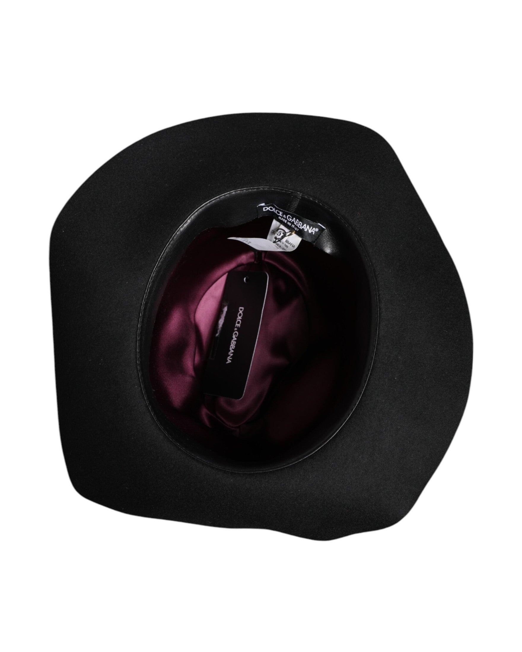 Dolce & Gabbana Black Wide Brim Trilby Fedora Hat Glam Steals