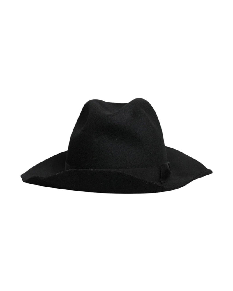 Dolce & Gabbana Black Wide Brim Trilby Fedora Hat Glam Steals