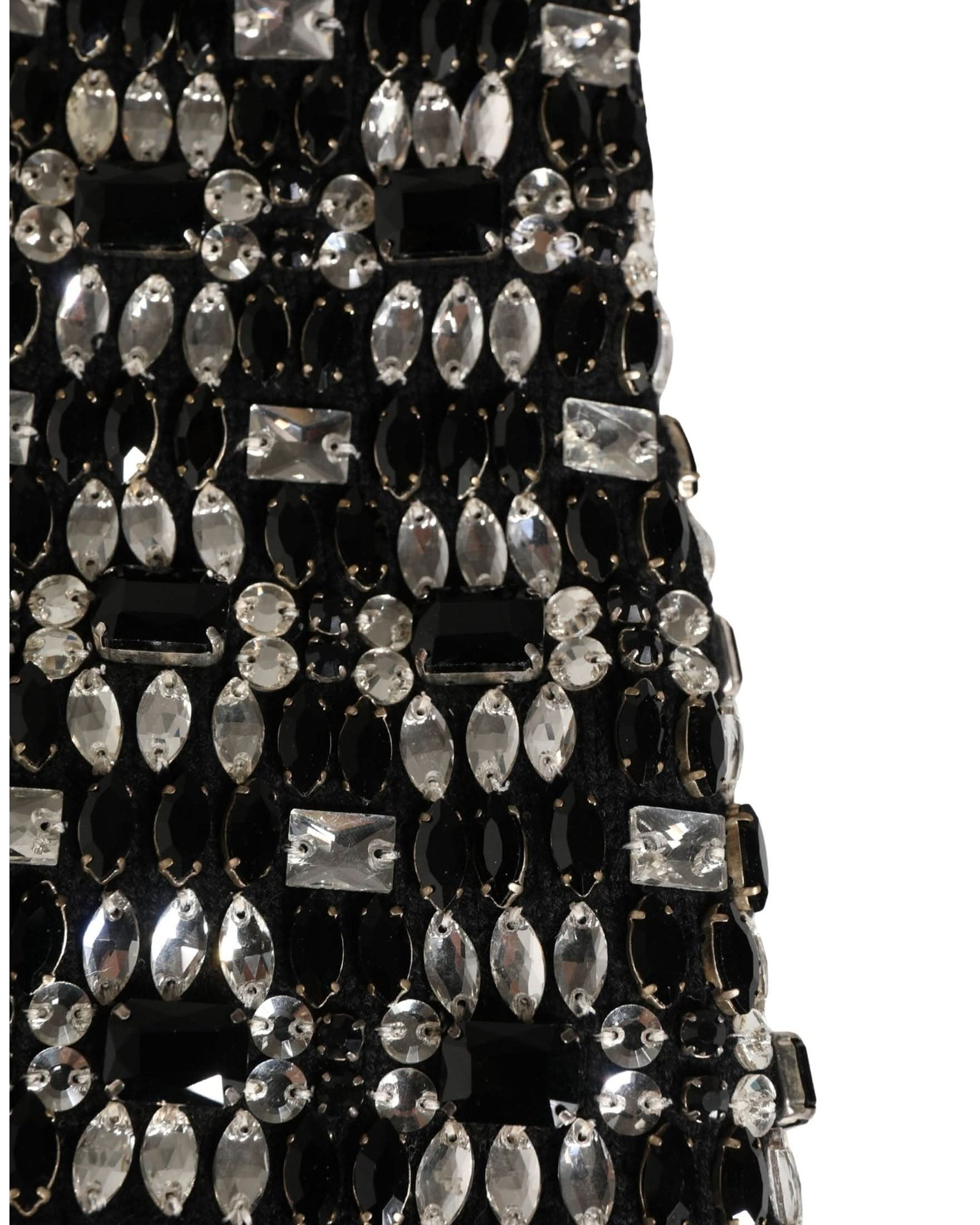 Dolce & Gabbana Black Wool Crystal Embellished Balaclava Hat 