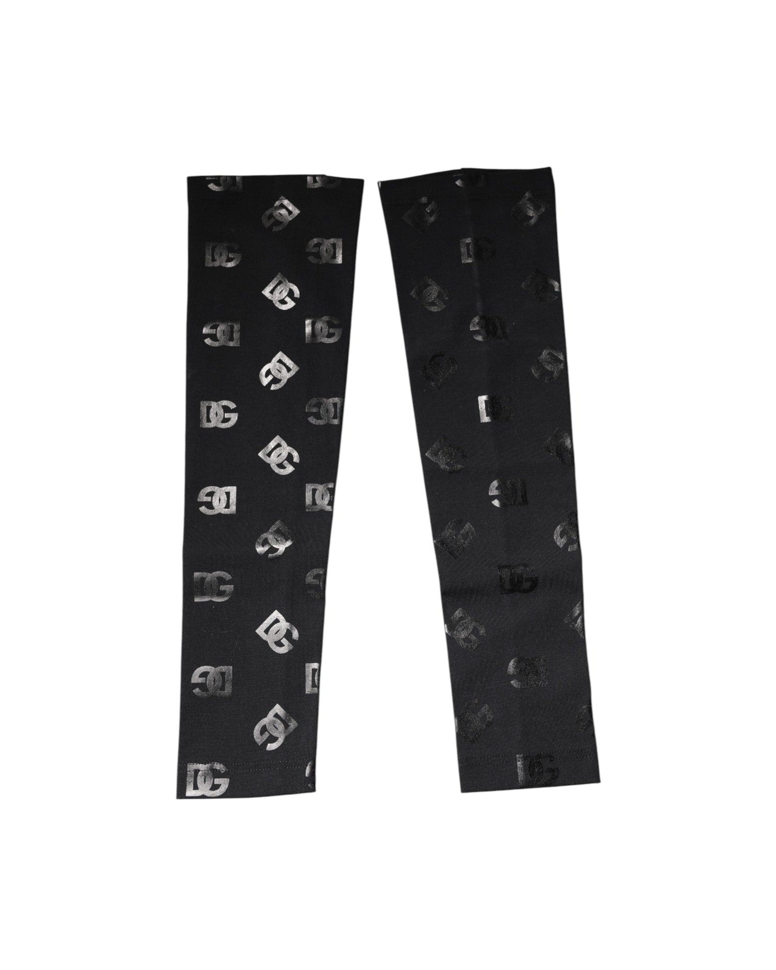 Dolce & Gabbana Black Wool Dg Logo Monogram Stretch Arm Sleeves Arm Warmers & Sleeves