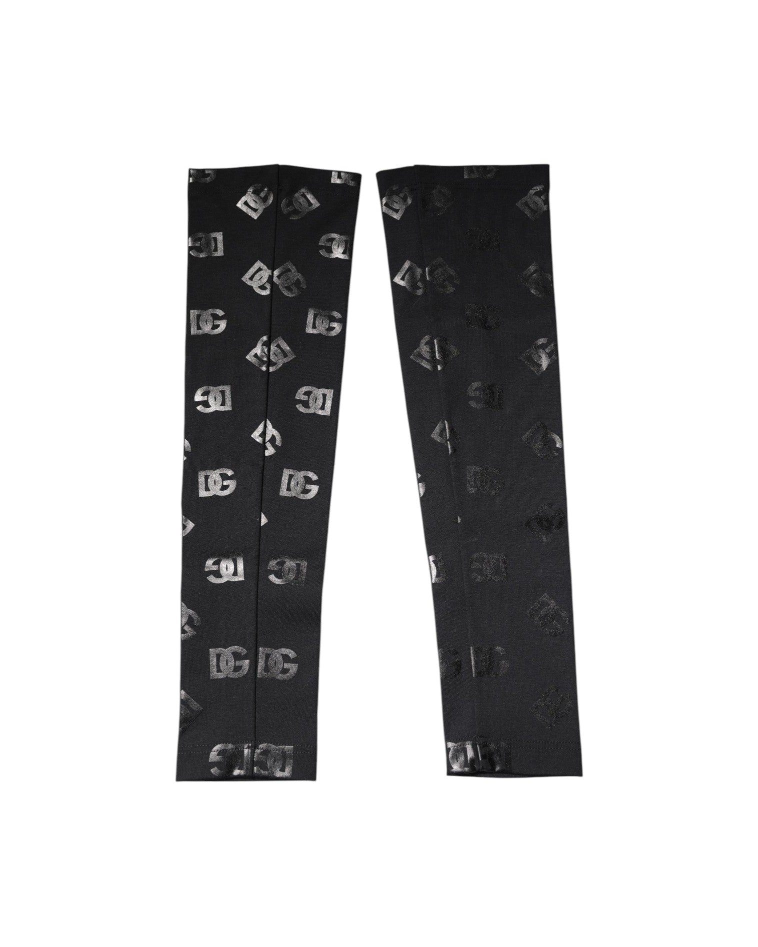 Dolce & Gabbana Black Wool Dg Logo Monogram Stretch Arm Sleeves Arm Warmers & Sleeves