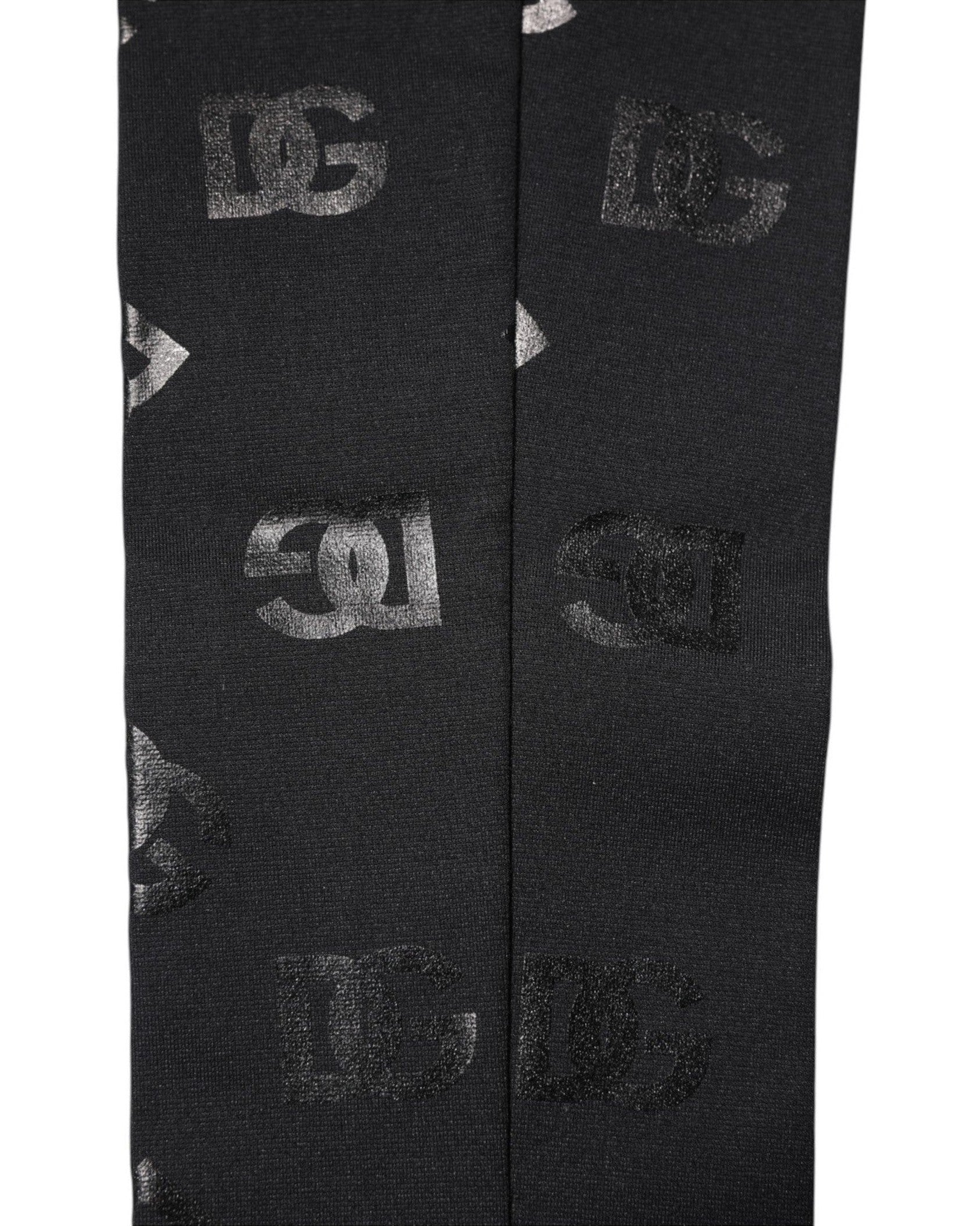 Dolce & Gabbana Black Wool Dg Logo Monogram Stretch Arm Sleeves Arm Warmers & Sleeves