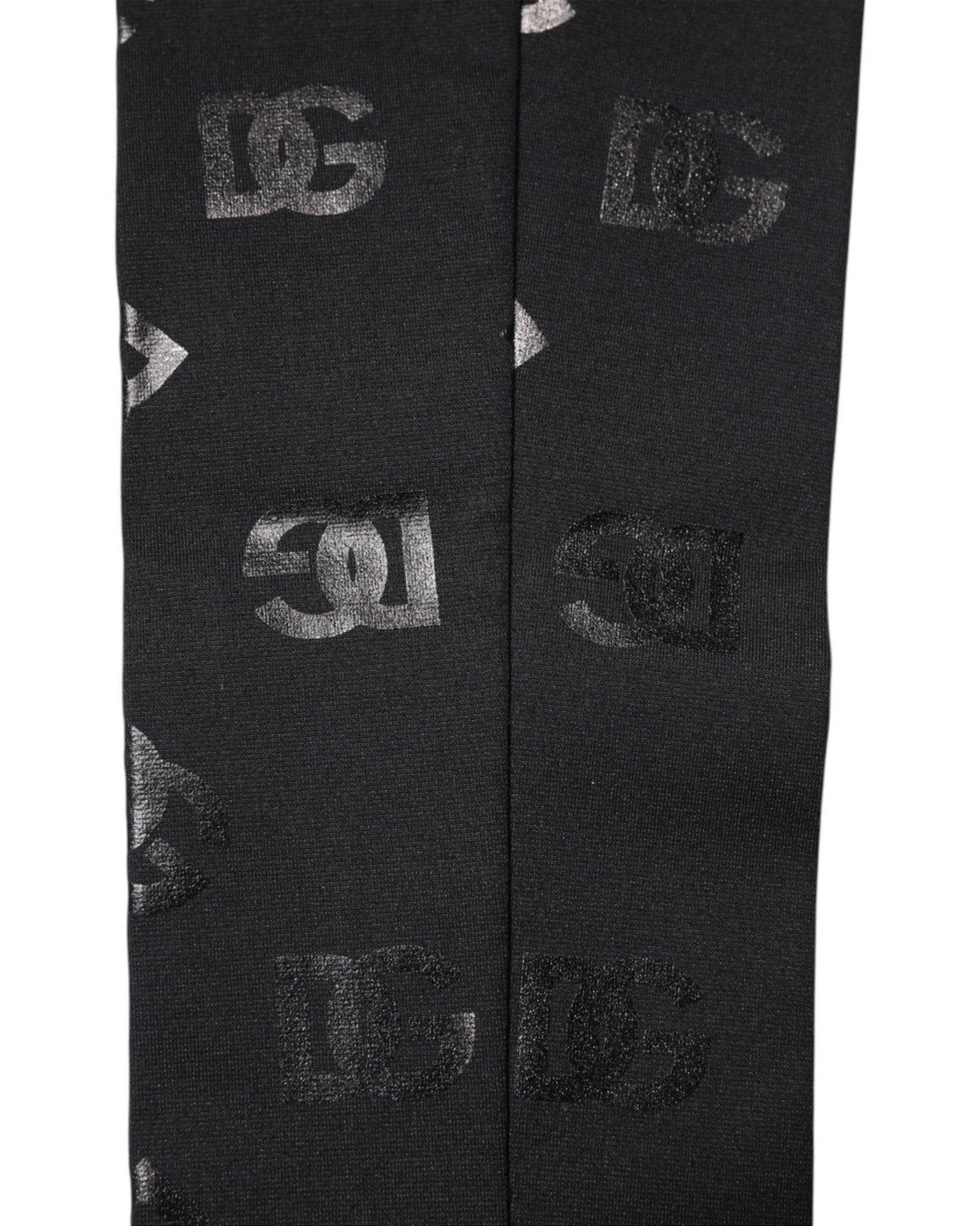 Dolce & Gabbana Black Wool Dg Logo Monogram Stretch Arm Sleeves Arm Warmers & Sleeves