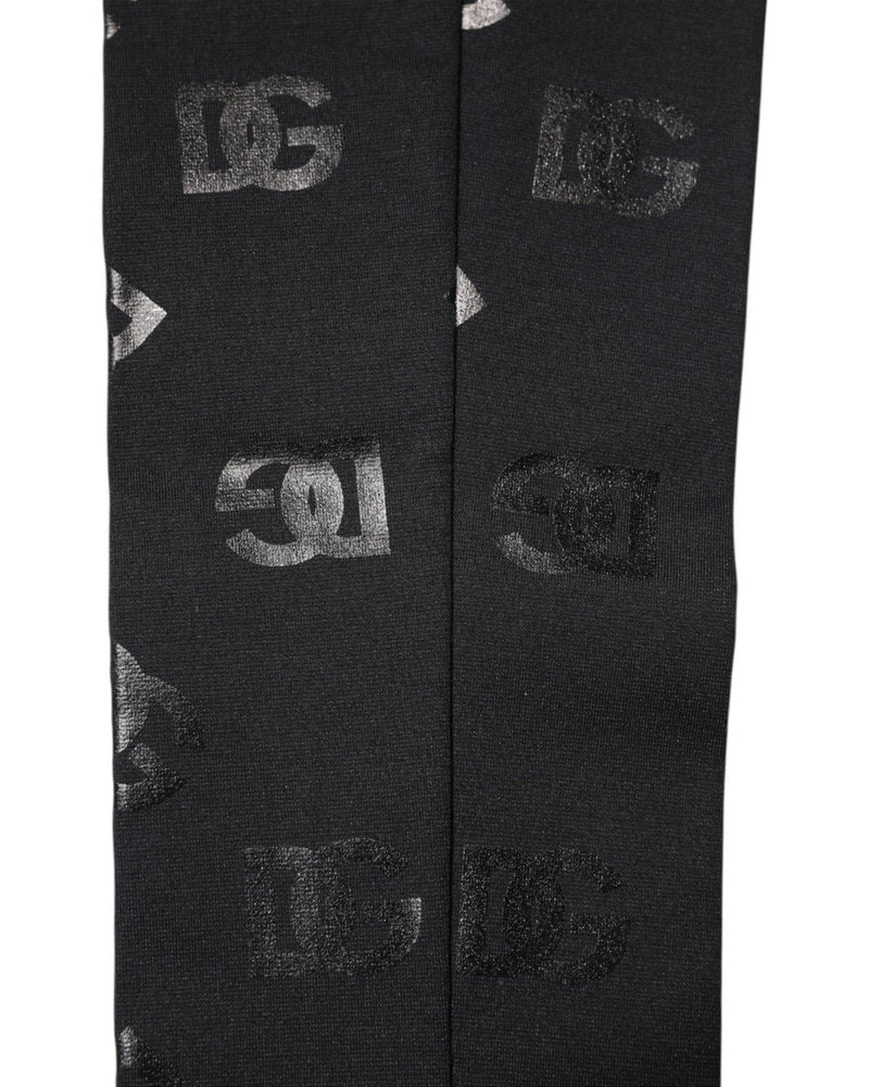 Dolce & Gabbana Black Wool Dg Logo Monogram Stretch Arm Sleeves Arm Warmers & Sleeves
