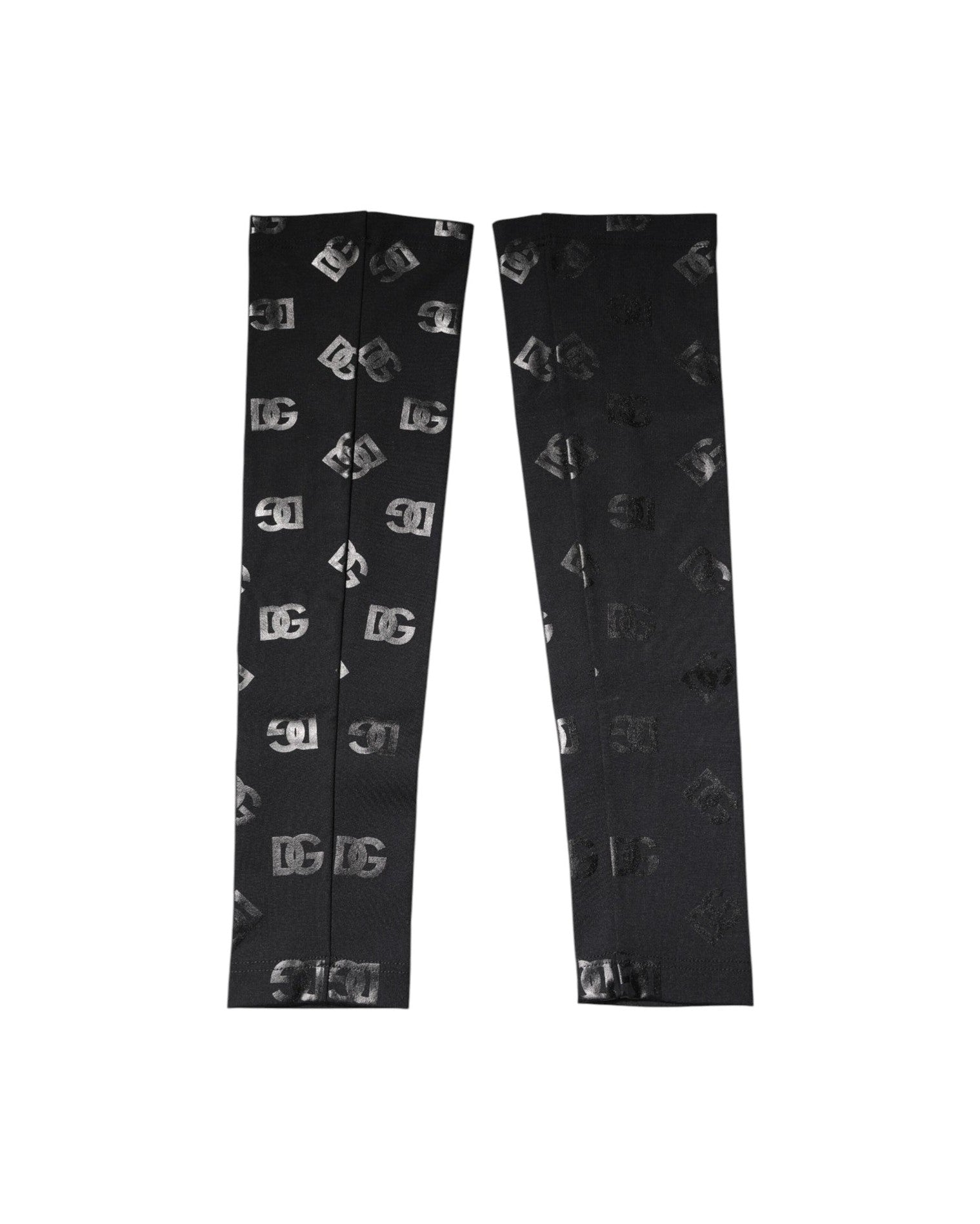 Dolce & Gabbana Black Wool Dg Logo Monogram Stretch Arm Sleeves Arm Warmers & Sleeves