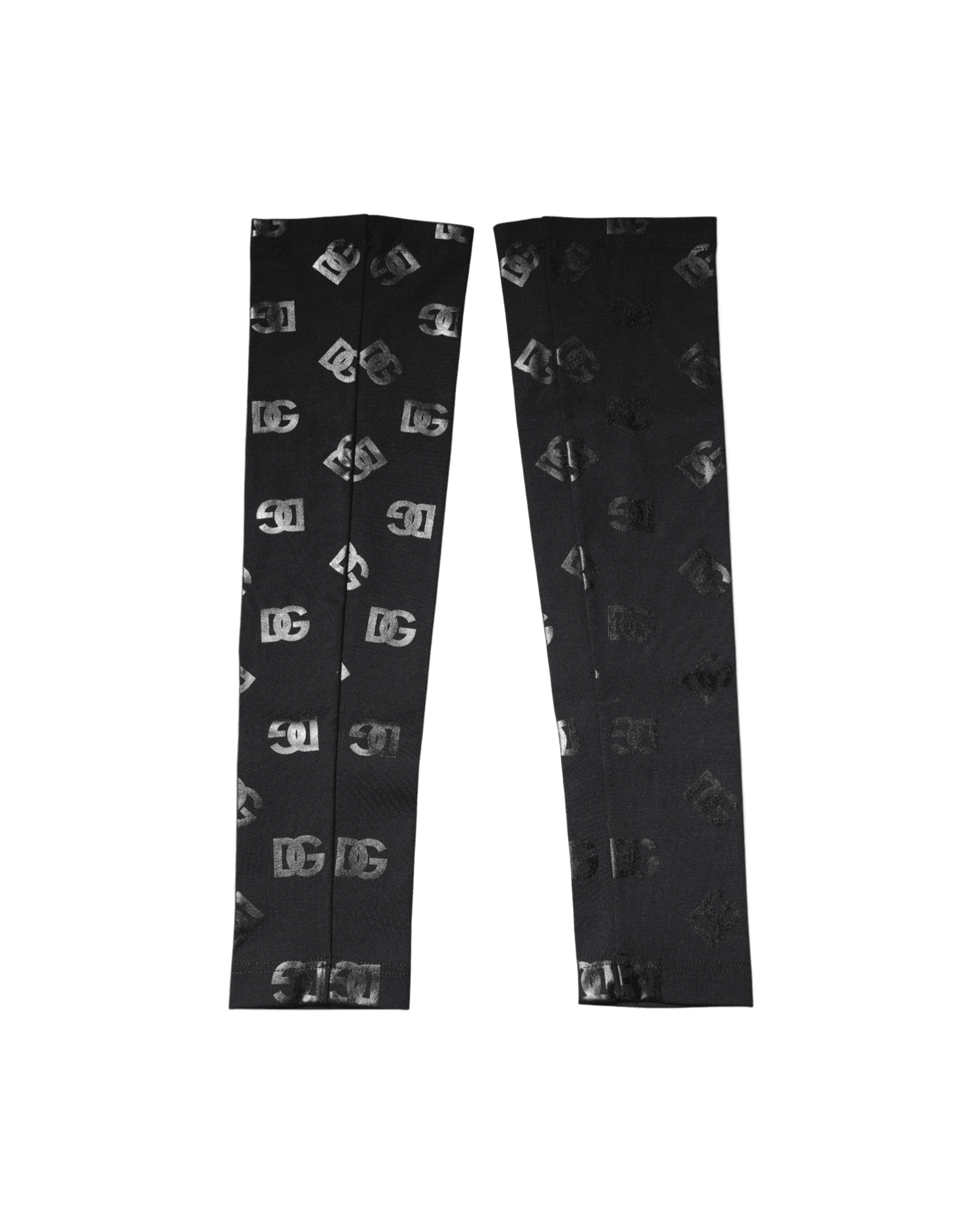 Dolce & Gabbana Black Wool Dg Logo Monogram Stretch Arm Sleeves Arm Warmers & Sleeves
