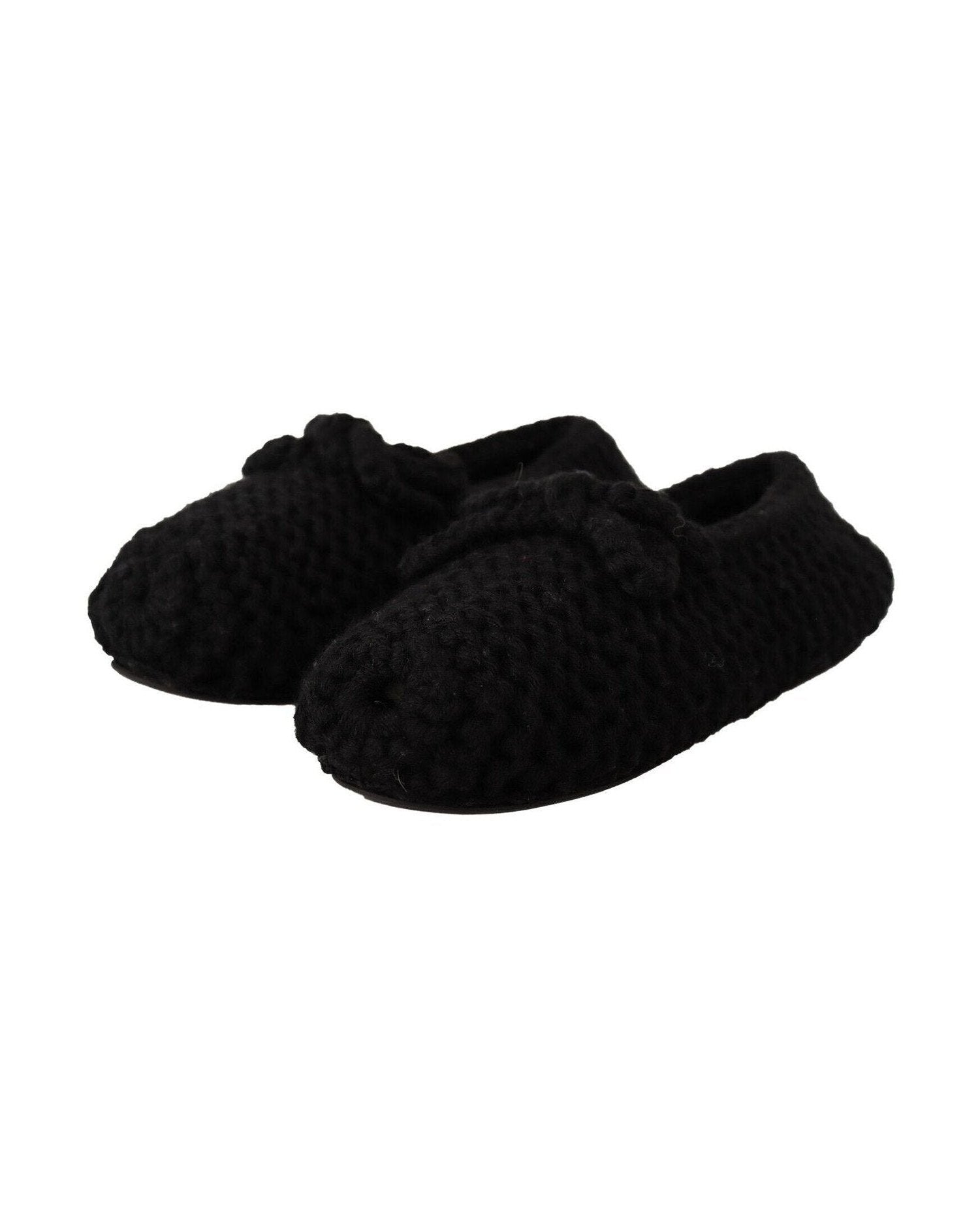 Dolce & Gabbana Black Wool Elegant Knit Ballet Flats Flats