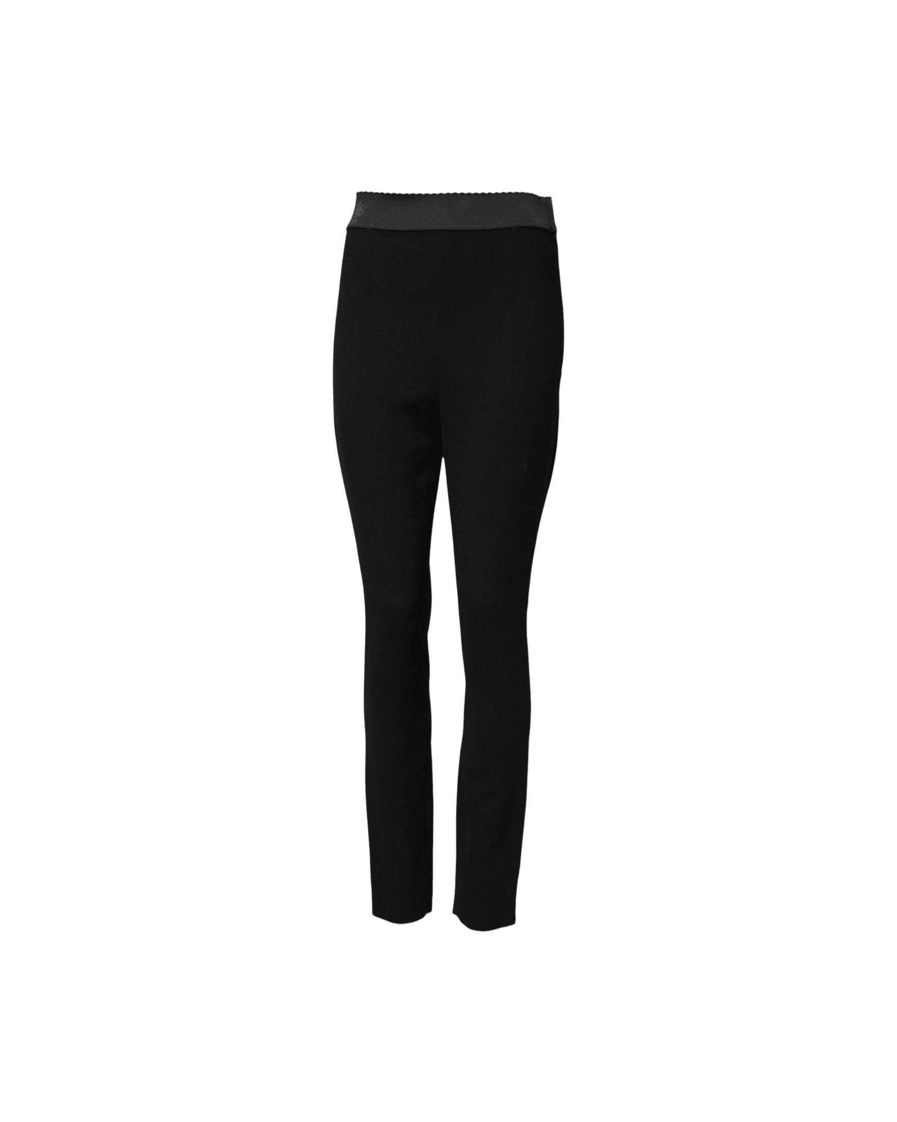 Dolce & Gabbana Black Wool Leggings Stretch Pant Glam Steals