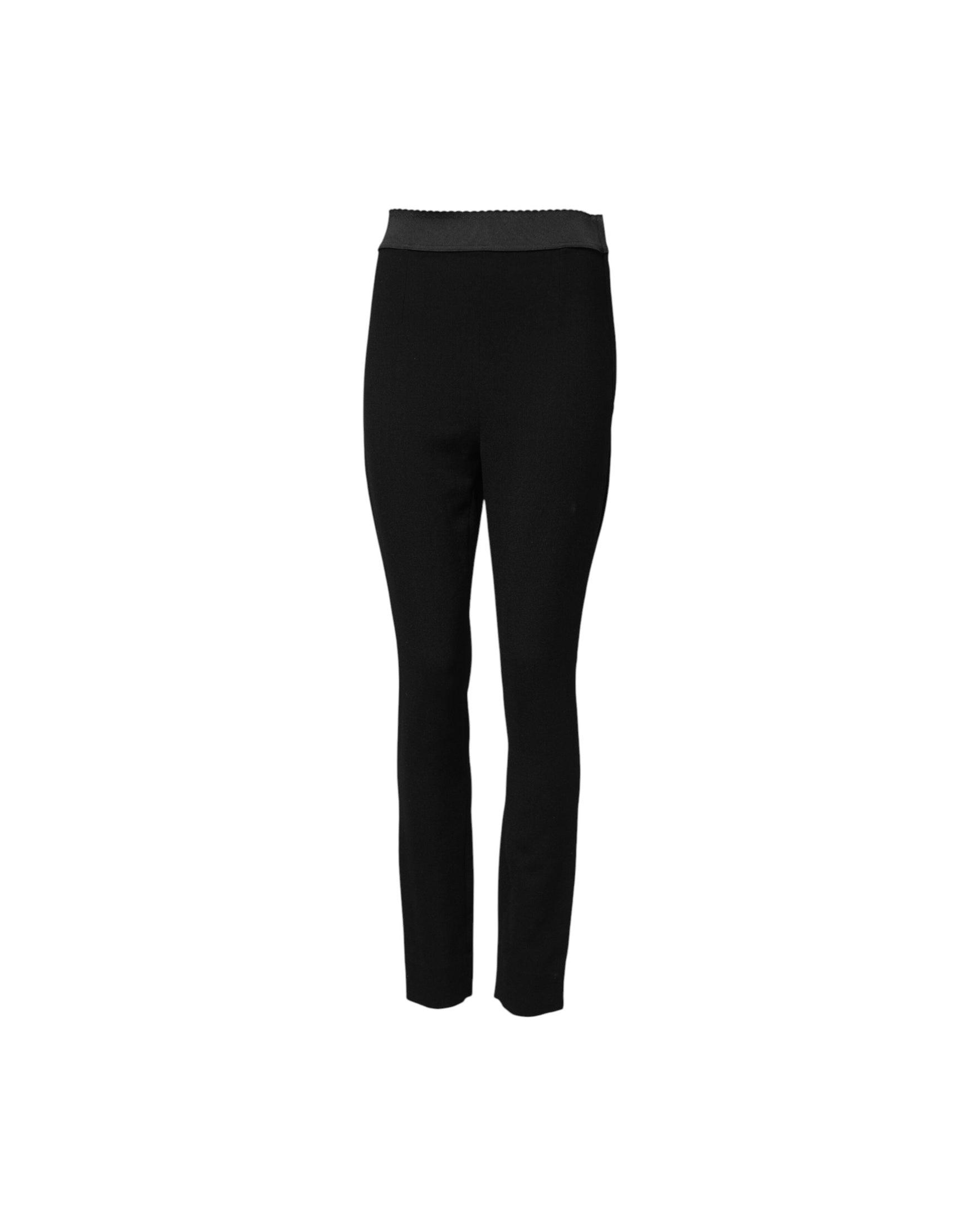 Dolce & Gabbana Black Wool Leggings Stretch Pant Glam Steals