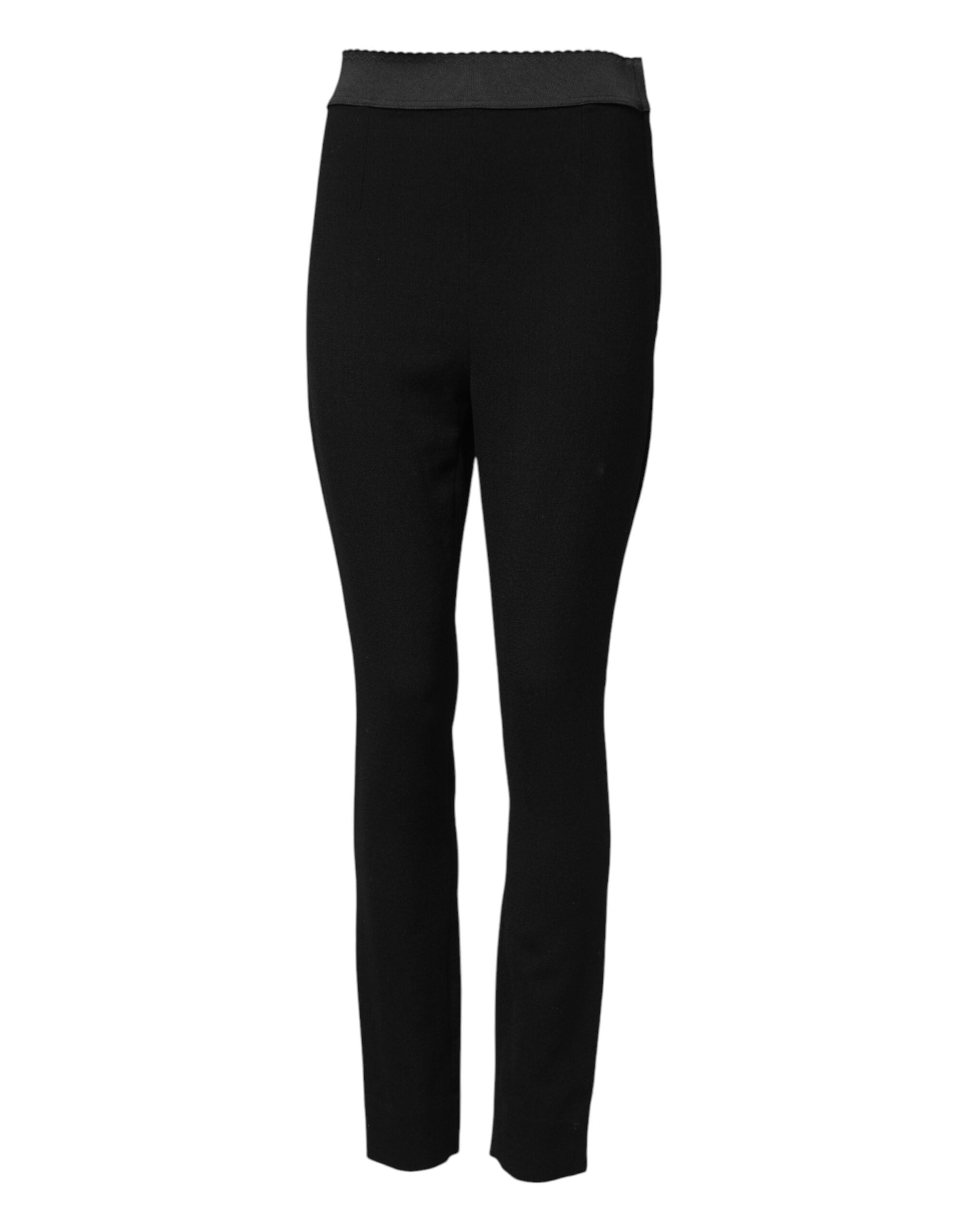 Dolce & Gabbana Black Wool Leggings Stretch Pant Glam Steals
