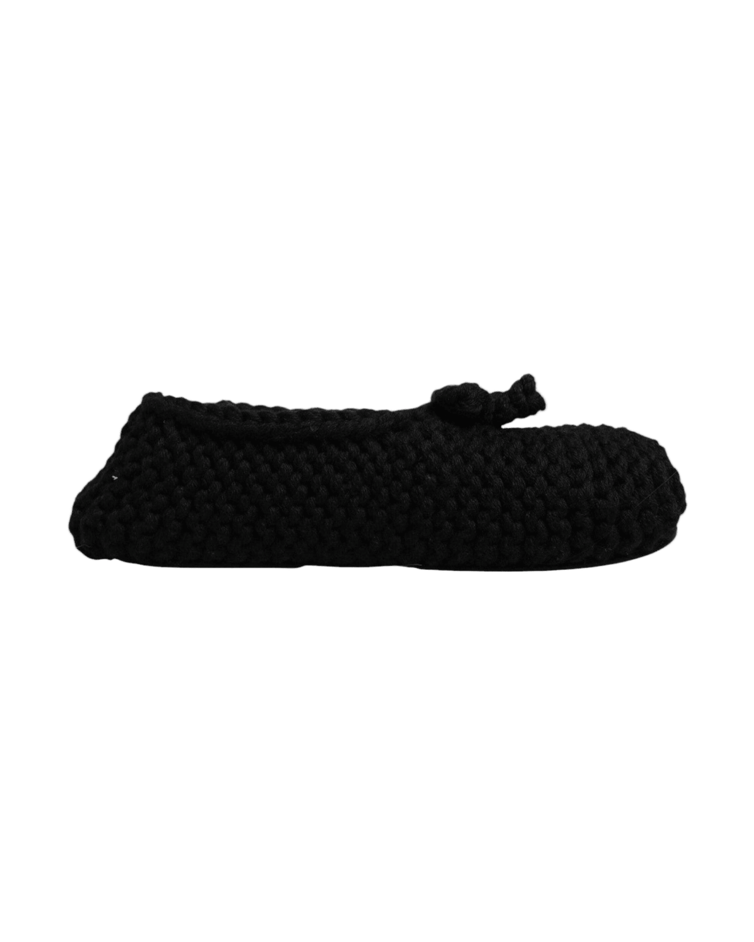Dolce & Gabbana Black Wool Slip On Flats Ballerina Shoes Flats