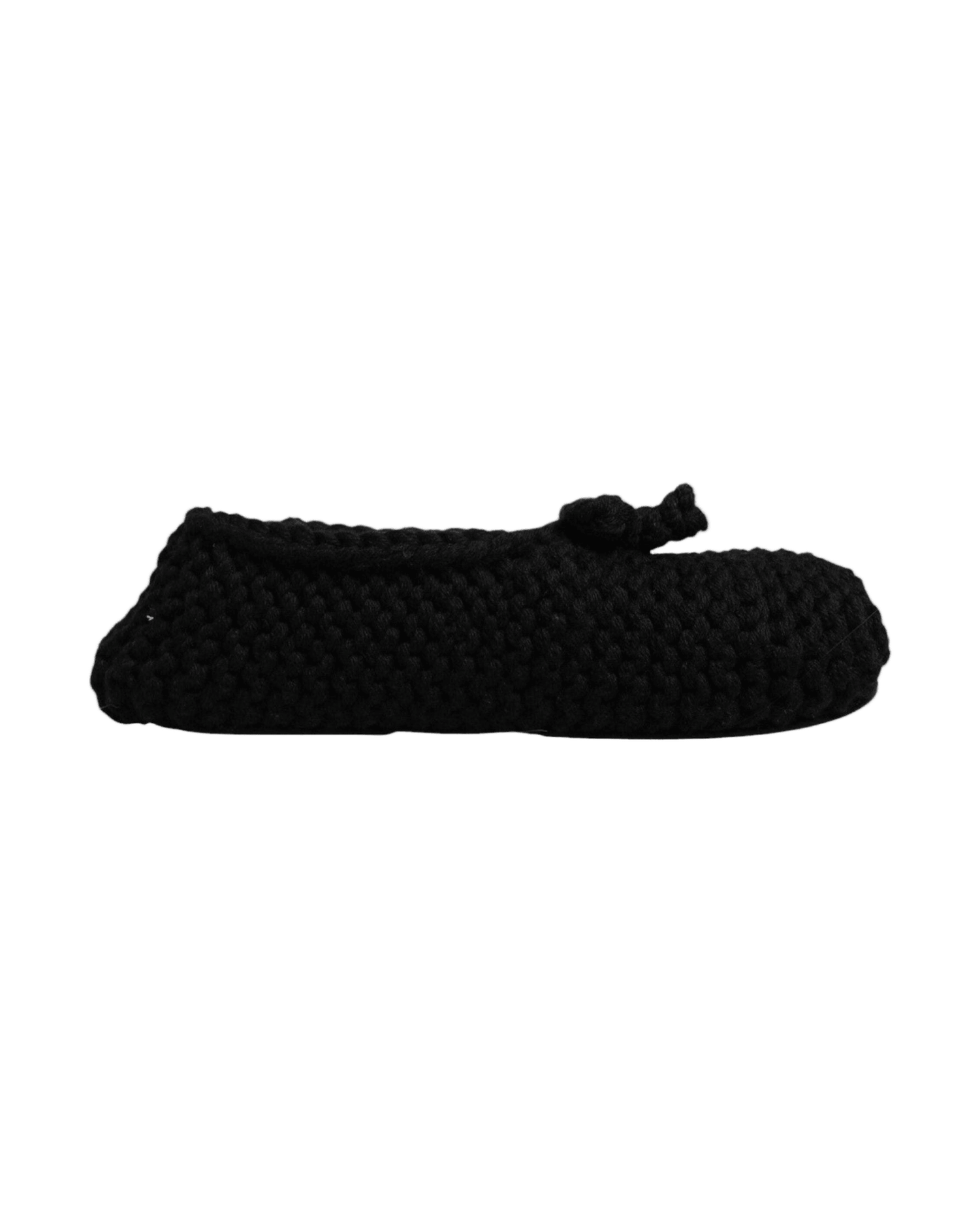 Dolce & Gabbana Black Wool Slip On Flats Ballerina Shoes Glam Steals