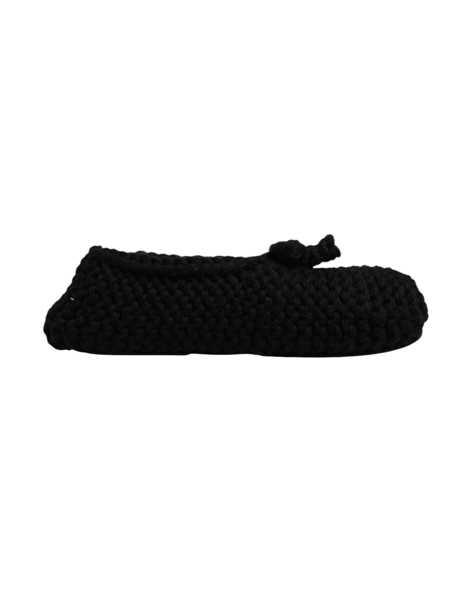 Dolce & Gabbana Black Wool Slip On Flats Ballerina Shoes Glam Steals