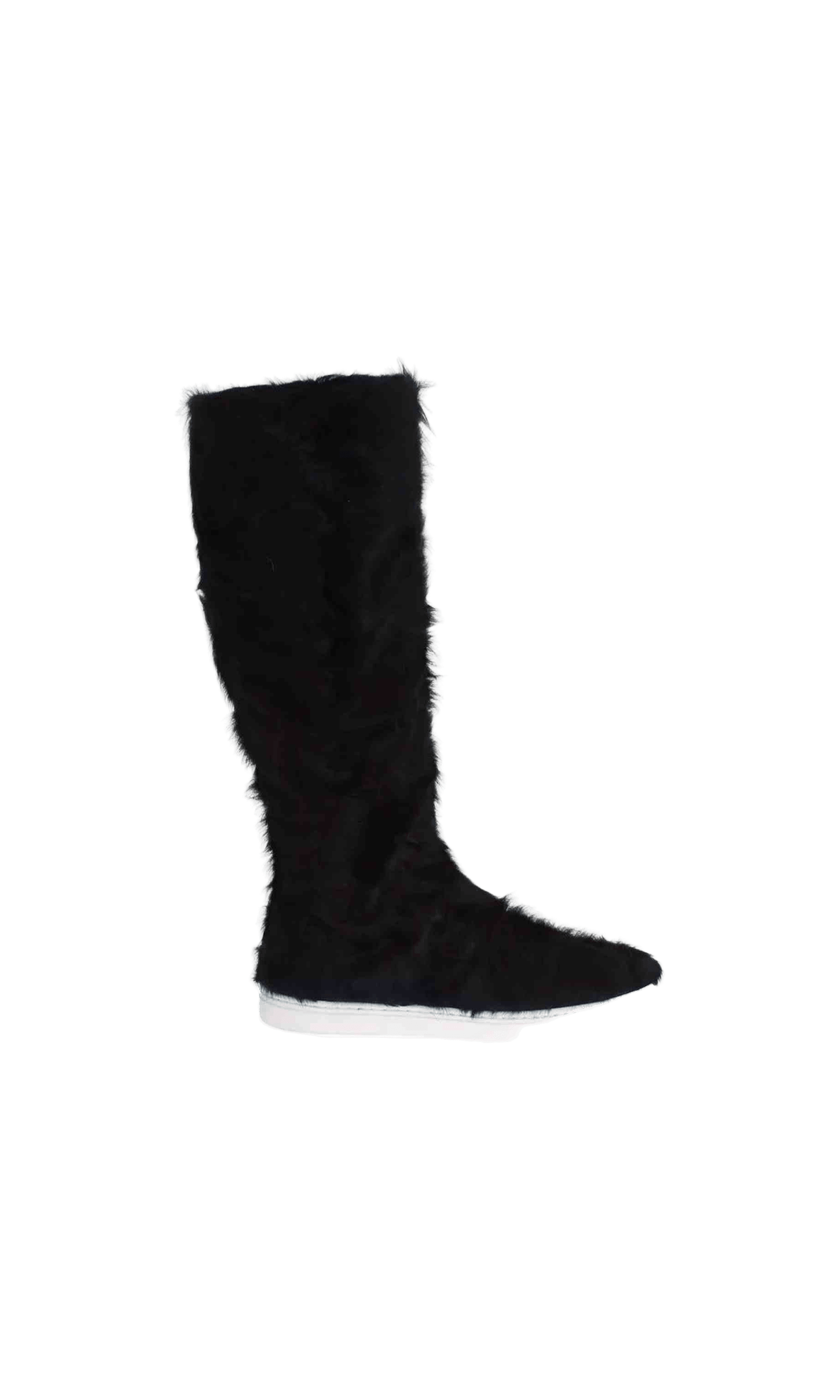 Dolce & Gabbana Black Xiangao Lamb Fur Leather Boots Shoes Glam Steals