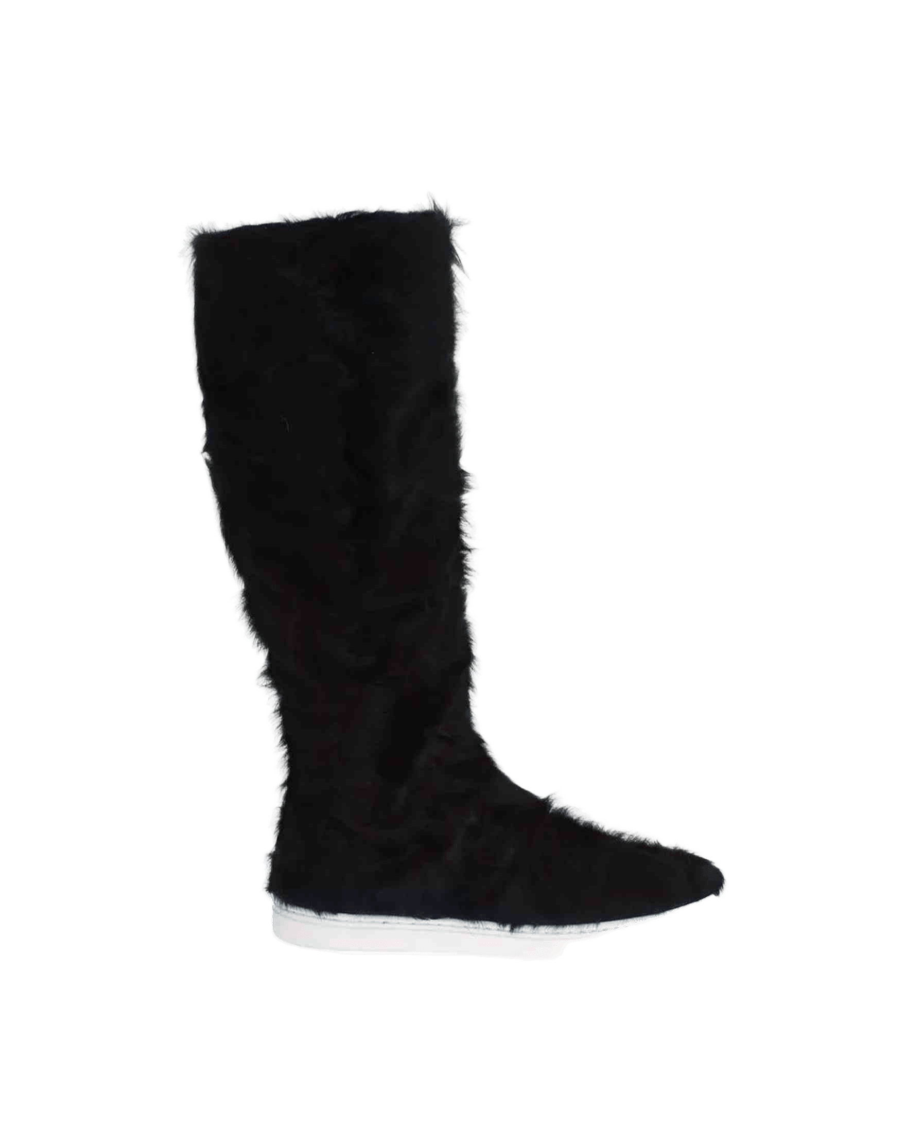 Dolce & Gabbana Black Xiangao Lamb Fur Leather Boots Shoes Glam Steals
