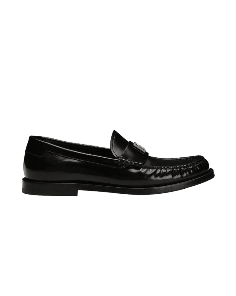 Dolce & Gabbana Black and Calfskin Slip On Loafers Glam Steals