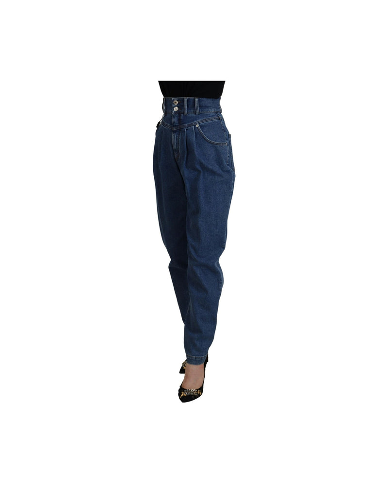 Dolce & Gabbana Blue Cotton High Waisted Jean Glam Steals