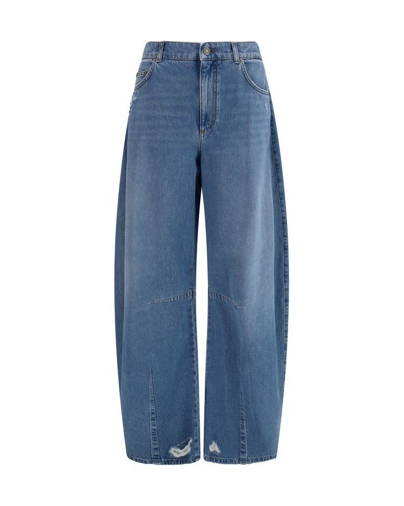 Dolce & Gabbana Blue Cotton Relaxed Fit Jeans