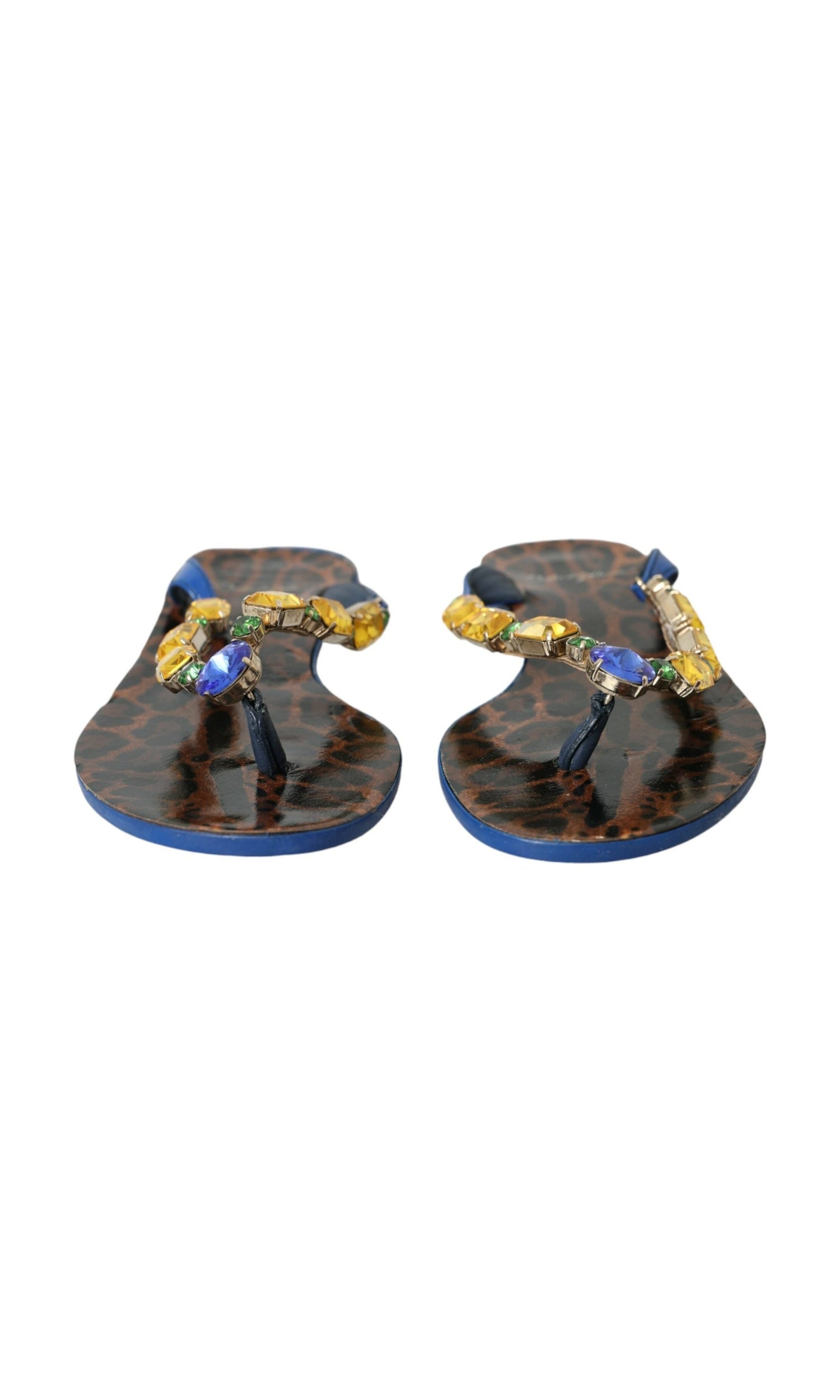 Dolce & Gabbana Blue Crystal Calf Leather Beachwear Shoes Glam Steals