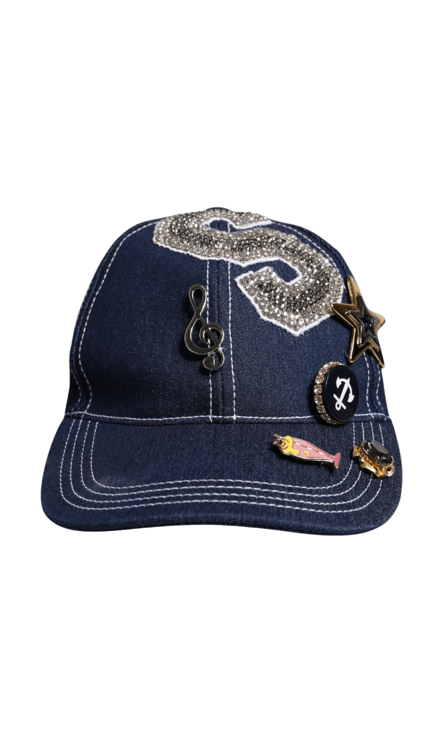 Dolce & Gabbana Blue Crystal Embellishment Baseball Cap Glam Steals