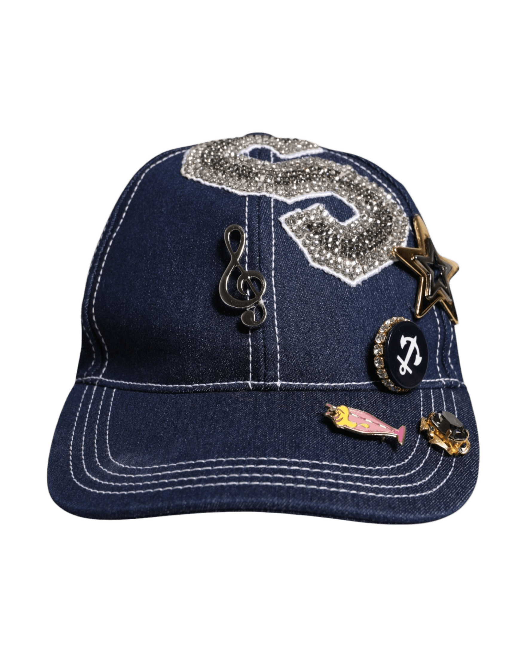 Dolce & Gabbana Blue Crystal Embellishment Baseball Cap Glam Steals