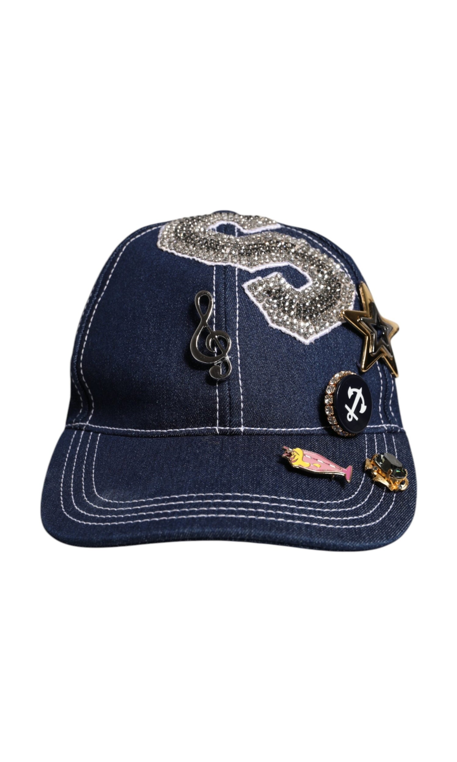 Dolce & Gabbana Blue Crystal Embellishment Baseball Cap Glam Steals