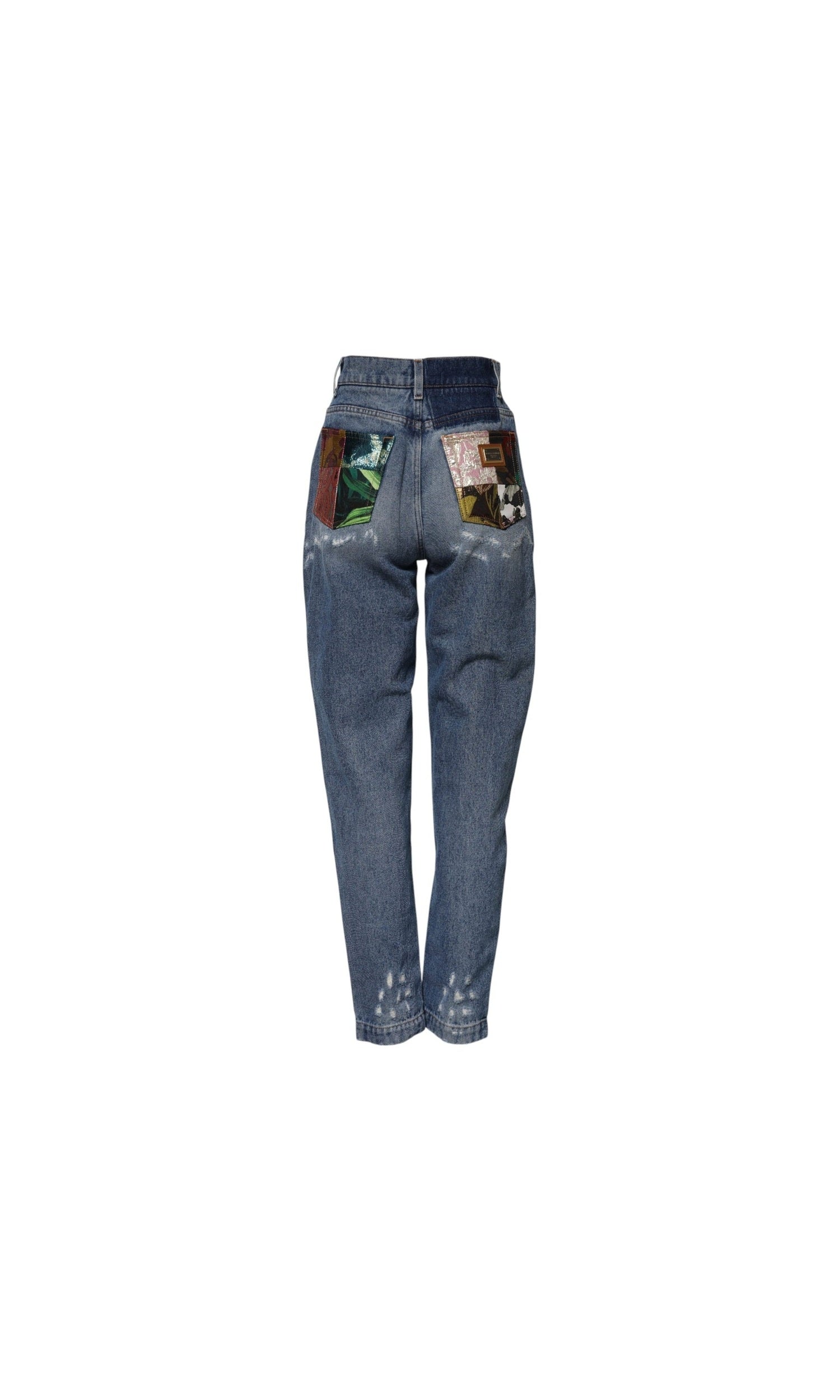 Dolce & Gabbana Blue Denim Amber Tattered High Waist Jeans Glam Steals