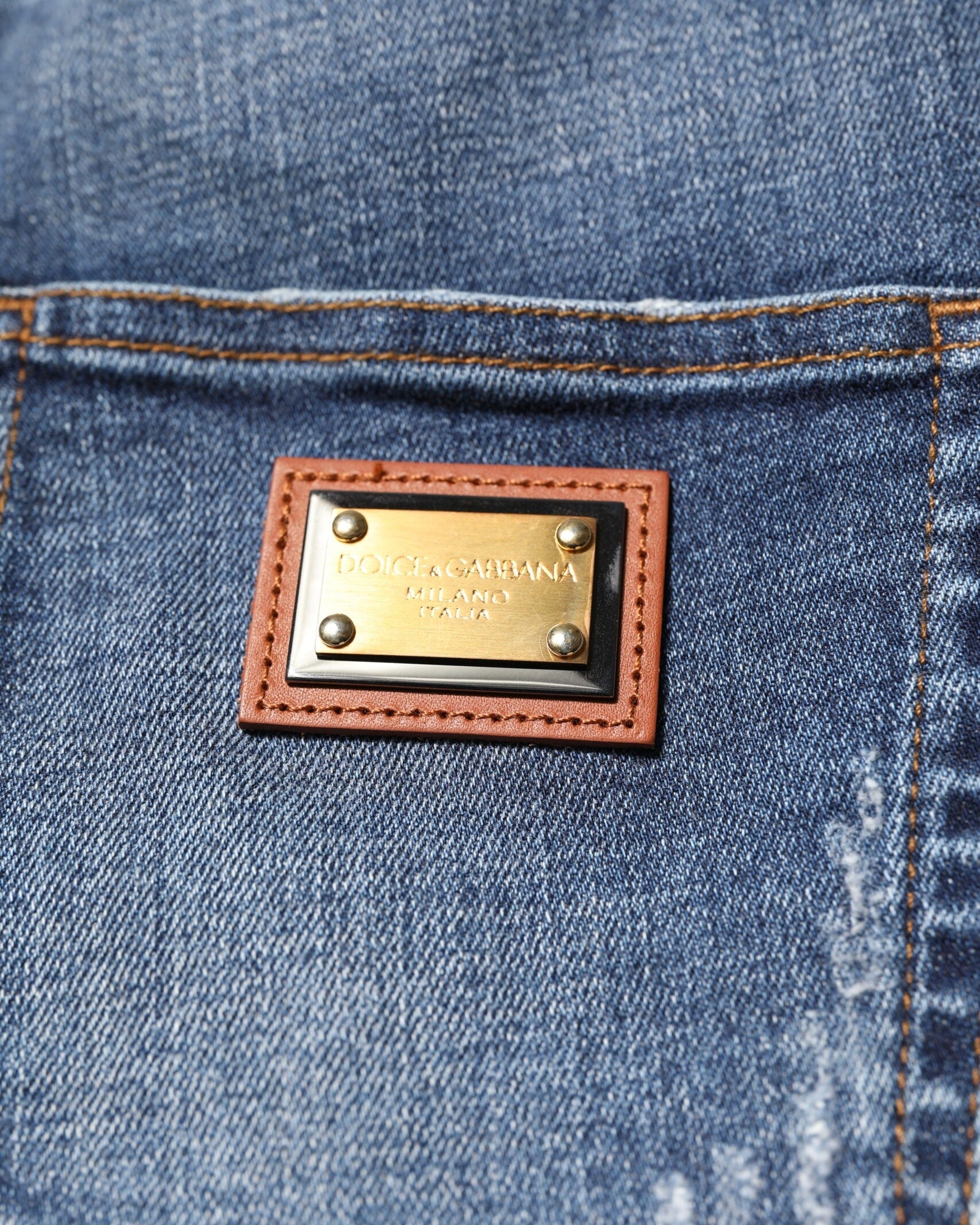 Dolce & Gabbana Blue Denim Rhinestone Embellished Jeans Glam Steals