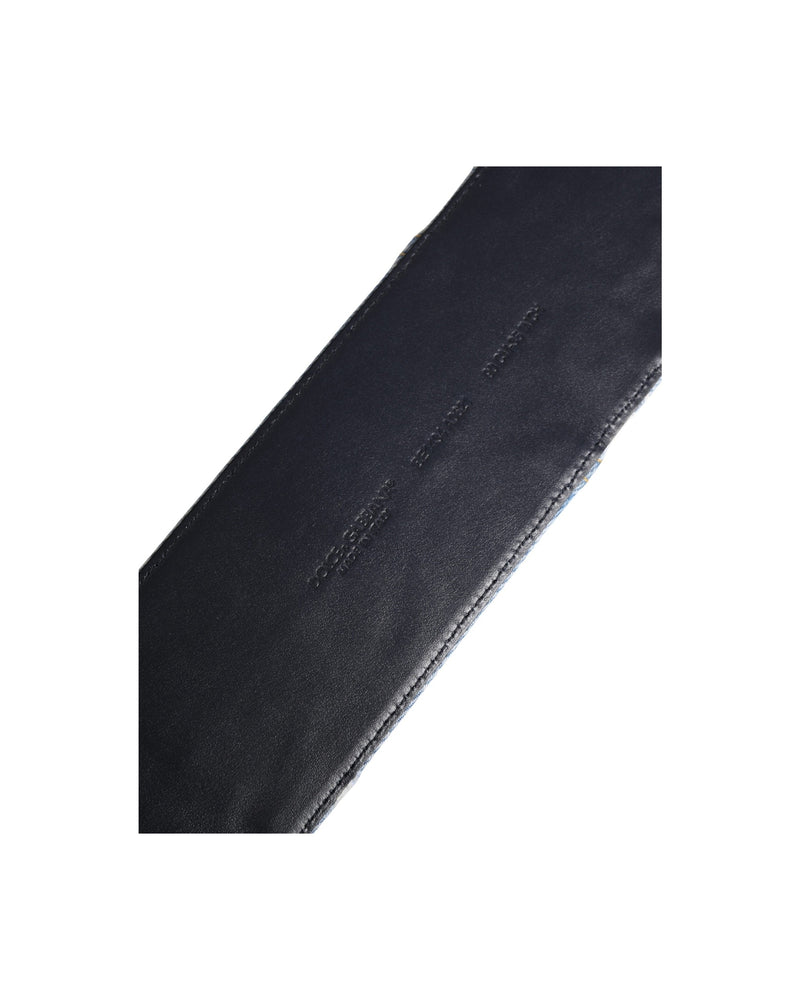 Dolce & Gabbana Blue Denim Two Tone Gold Metal Buckle Belt Glam Steals