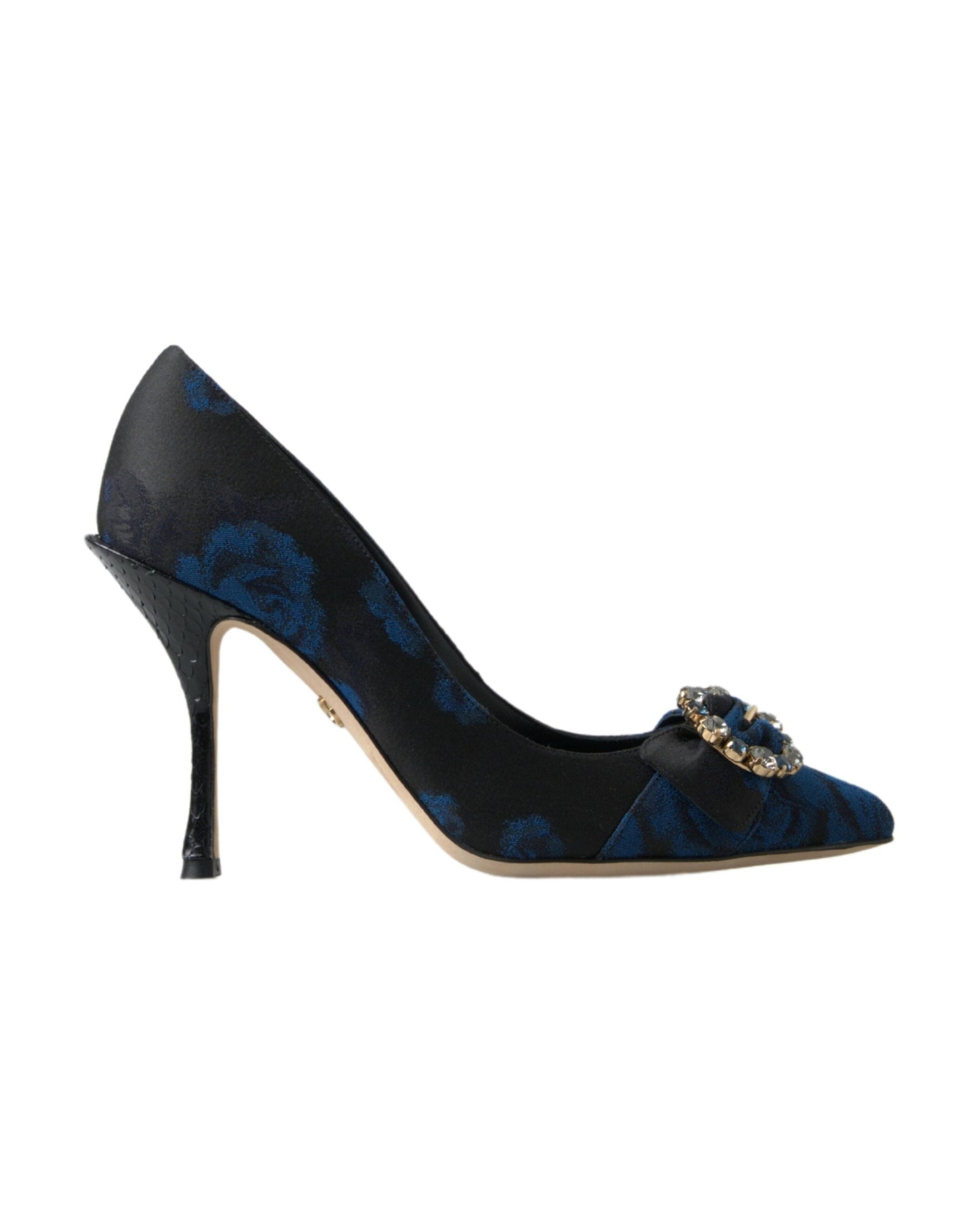 Dolce & Gabbana Blue Floral Ayers Crystal Pumps Glam Steals