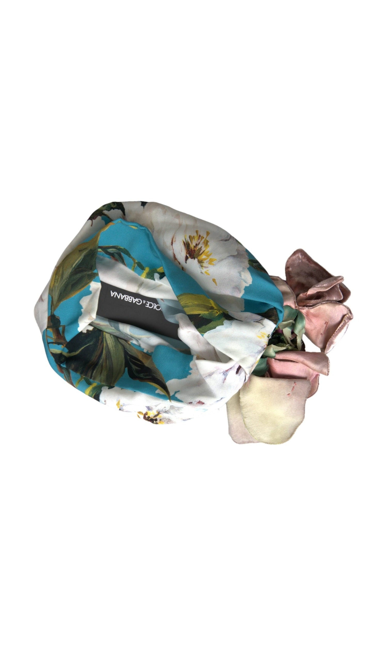 Dolce & Gabbana Blue Floral Motif Turban Head Hat Women Glam Steals