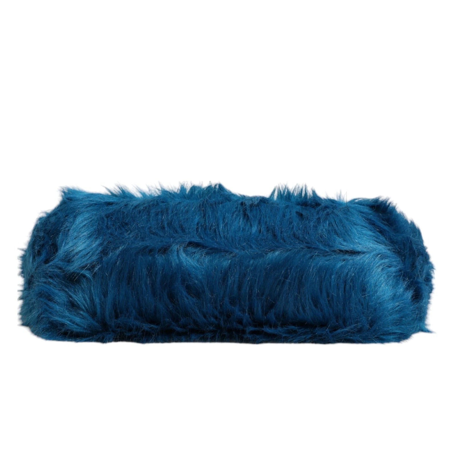Dolce & Gabbana Blue Fur Logo Plaque Double Handle Shoulder Bag Glam Steals