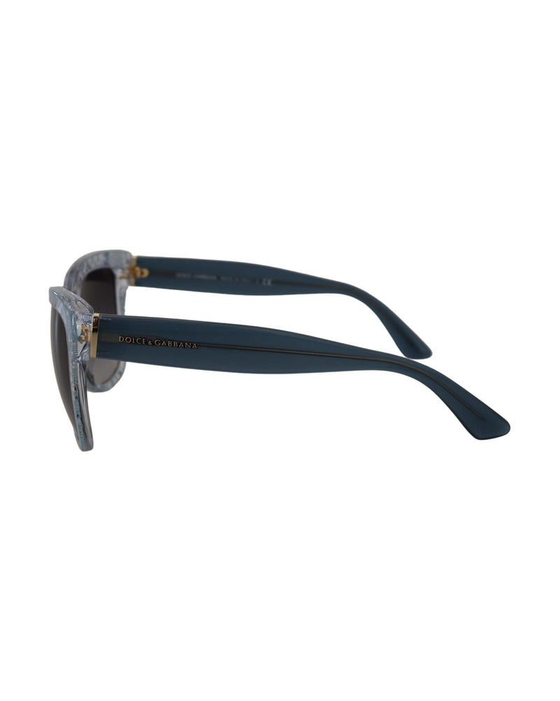 Dolce & Gabbana Blue Lace Acetate Rectangle Sunglasses Glam Steals