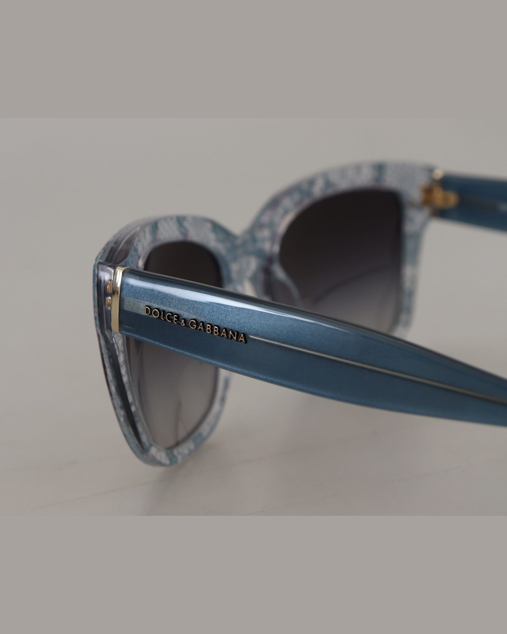 Dolce & Gabbana Blue Lace Acetate Rectangle Sunglasses Glam Steals