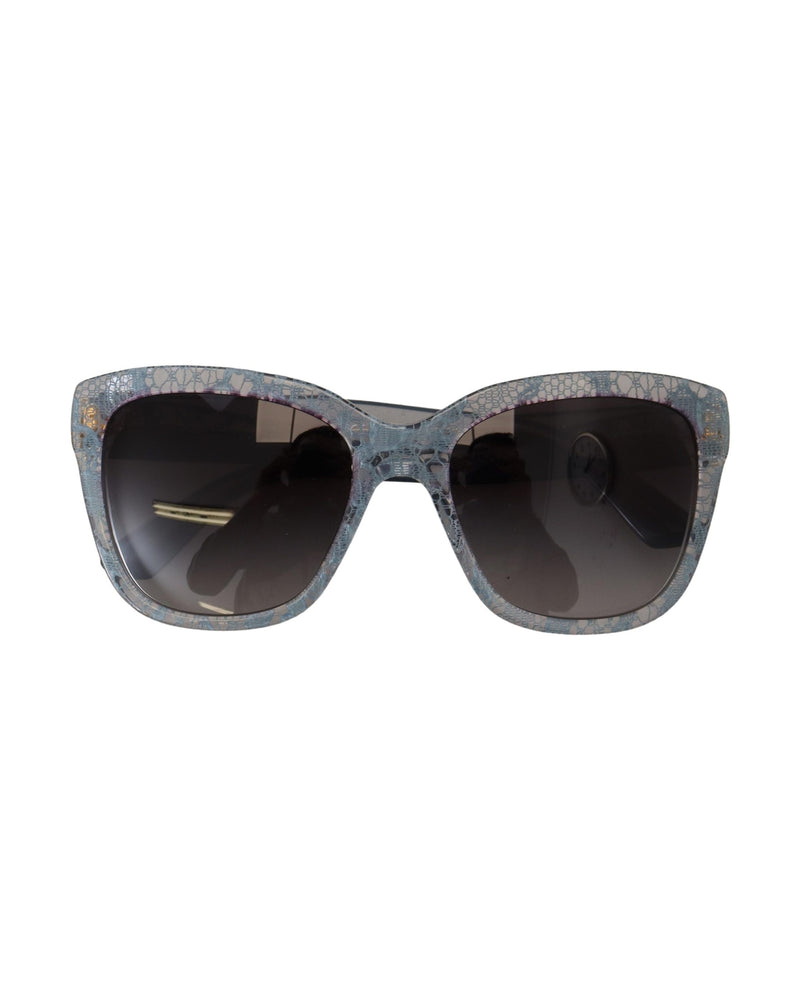 Dolce & Gabbana Blue Lace Acetate Rectangle Sunglasses Glam Steals