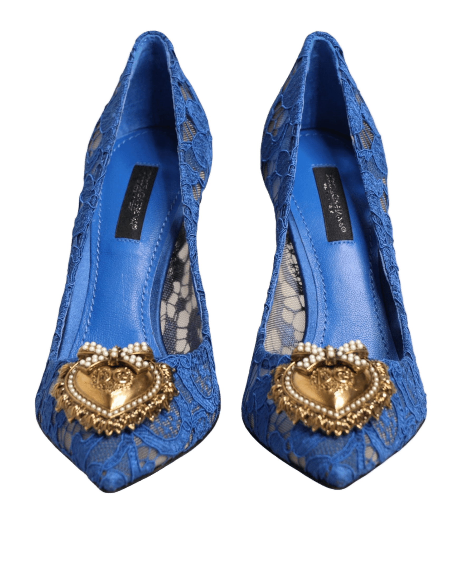 Dolce & Gabbana Blue Lace Taormina Devotion Pumps Shoes Heels