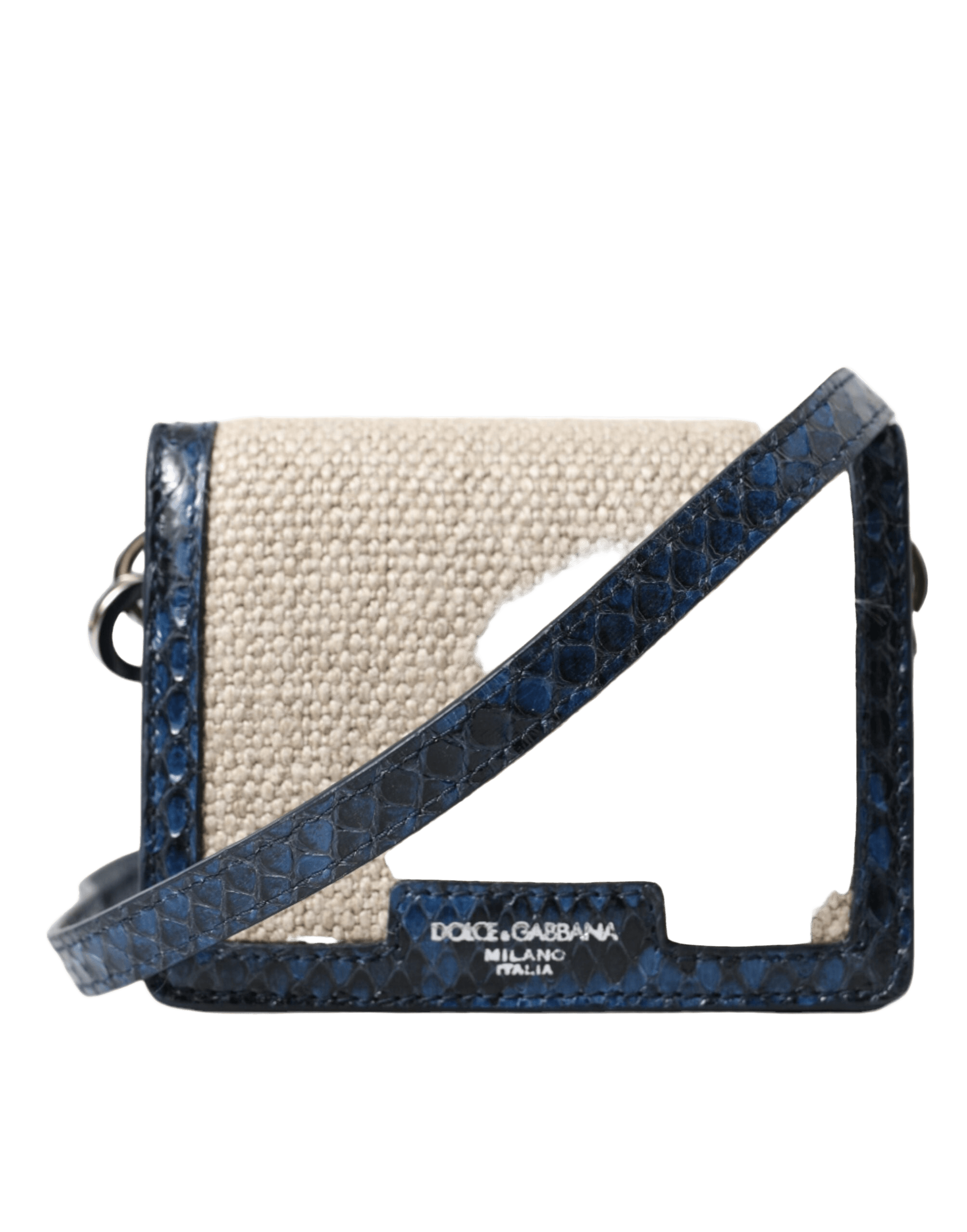 Dolce & Gabbana Blue Leather Beige Raffia Trim Mini Shoulder Purse Crossbody Bag Glam Steals