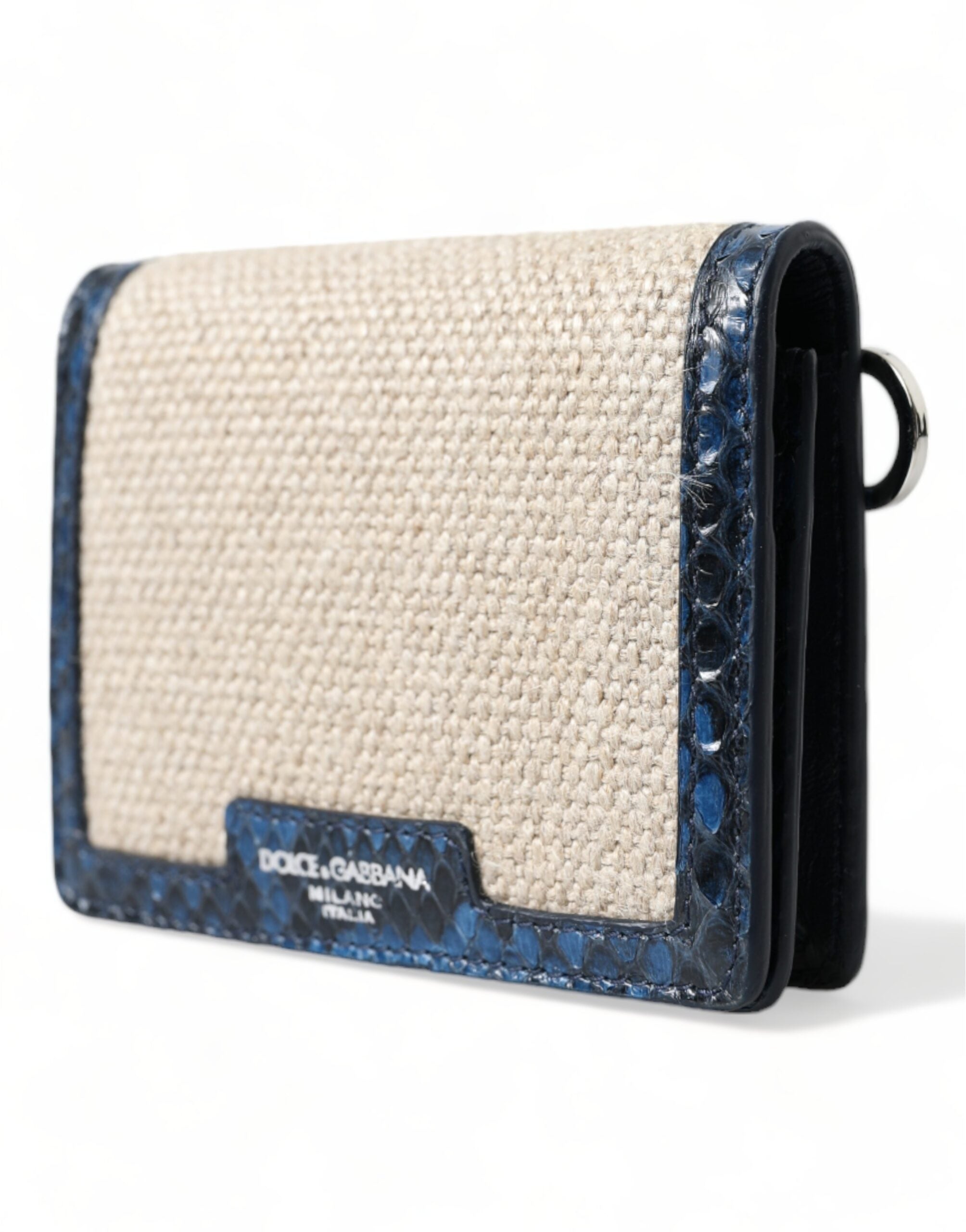Dolce & Gabbana Blue Leather Beige Raffia Trim Mini Shoulder Purse Crossbody Bag Glam Steals